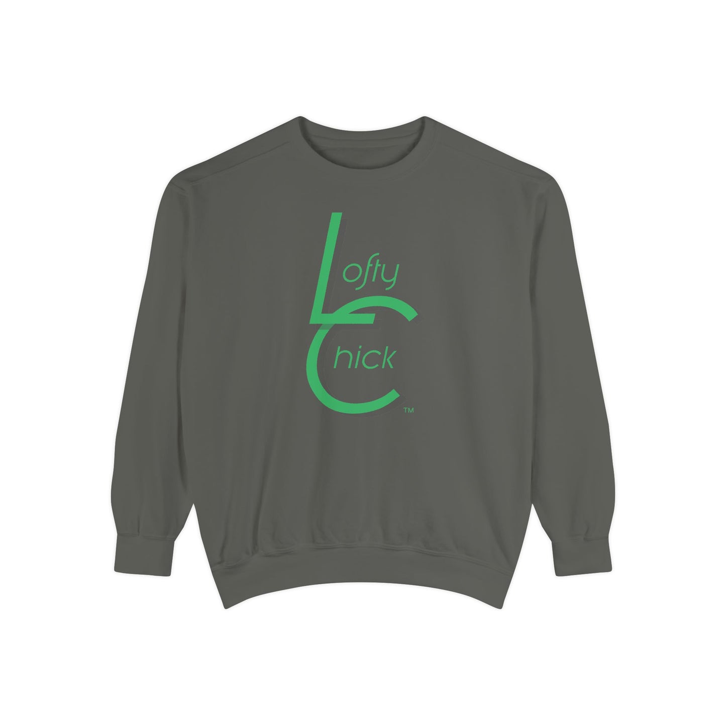 Soft Relaxed Fit Sweatshirt With Lofty Chick 2001 Logo Green