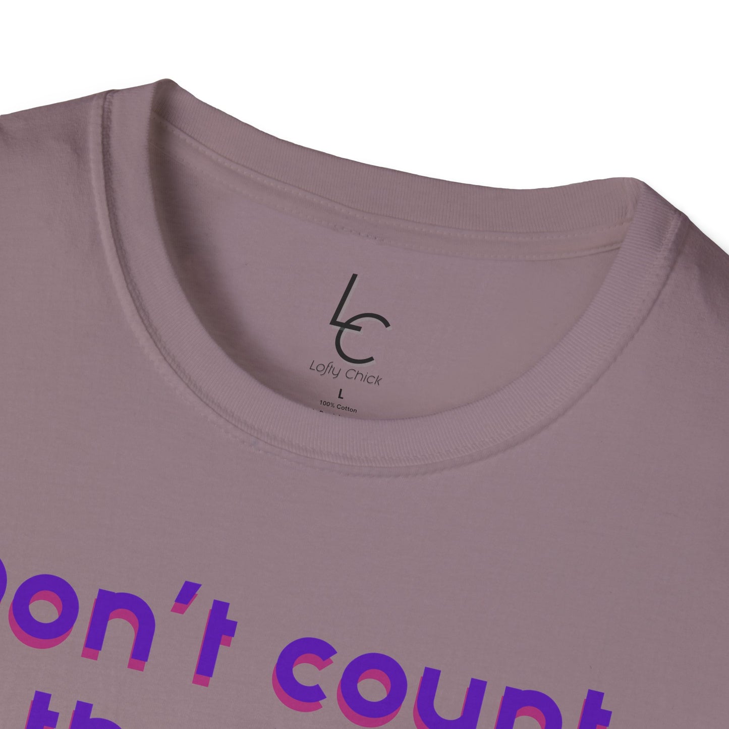 Graphic T-Shirt 'Don't count the reps Make the reps count' in Purple Weights