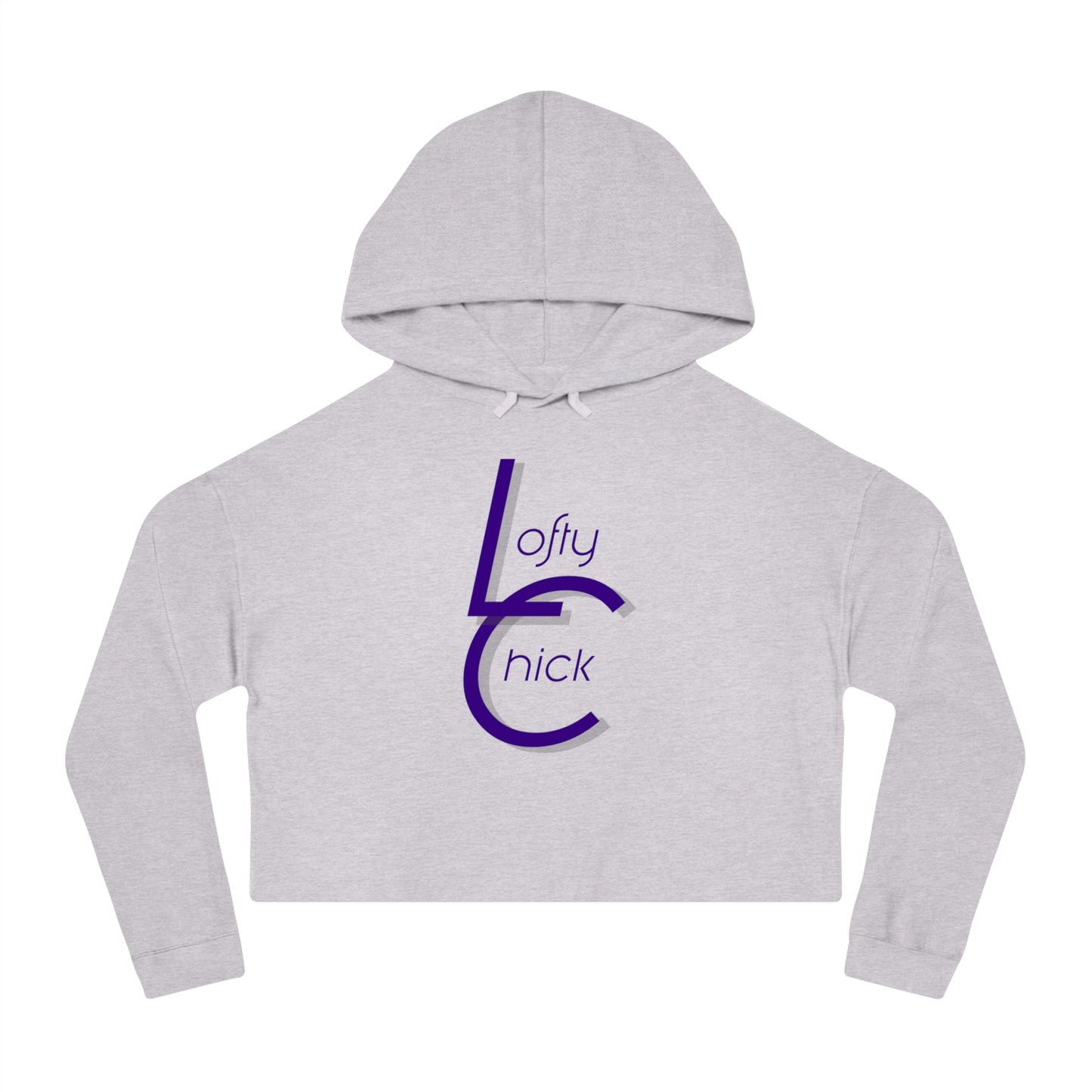 Cropped Hooded Sweatshirt With Lofty Chick Logo on Front Cropped Hoodie Active Wear Purple