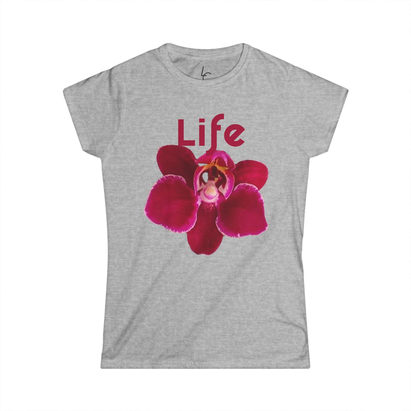 Comfort Fit Tee Garden Design Purple Orchid