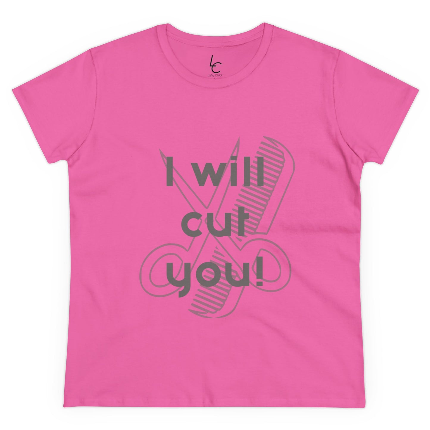 Comfy Cotton Graphic Tee For Hairstylist I Will Cut You Hairstylist Cotton Tee Gray Text Tee Shirt Cotton Tee Cotton T-shirt