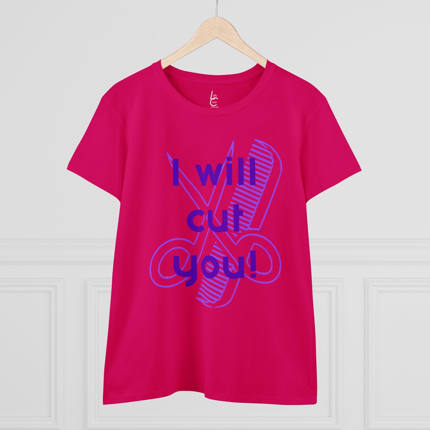 Comfy Cotton Graphic Tee For Hairstylist I Will Cut You Cotton Tee PurpleText Tee Shirt Cotton Tee Cotton T-shirt