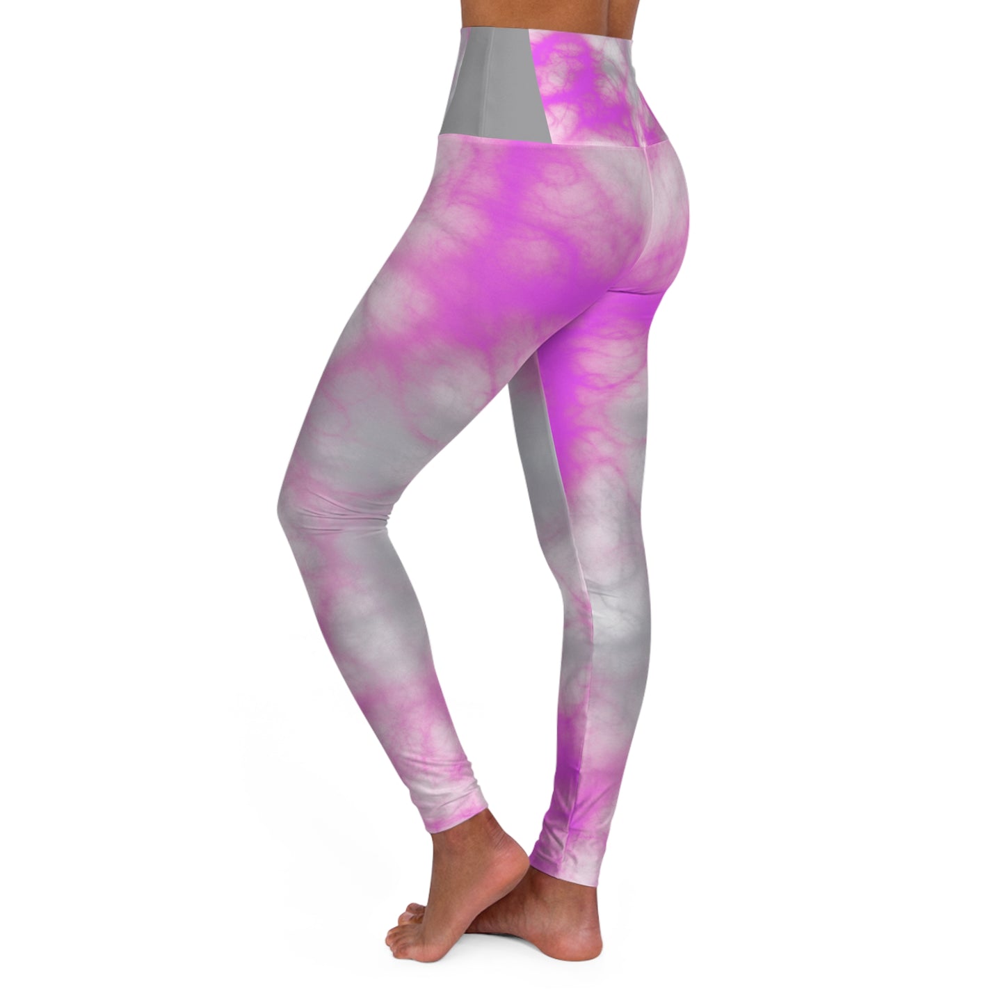High Waisted Workout Leggings for Woman Pink/Purple Geo Tye Dye/Pink