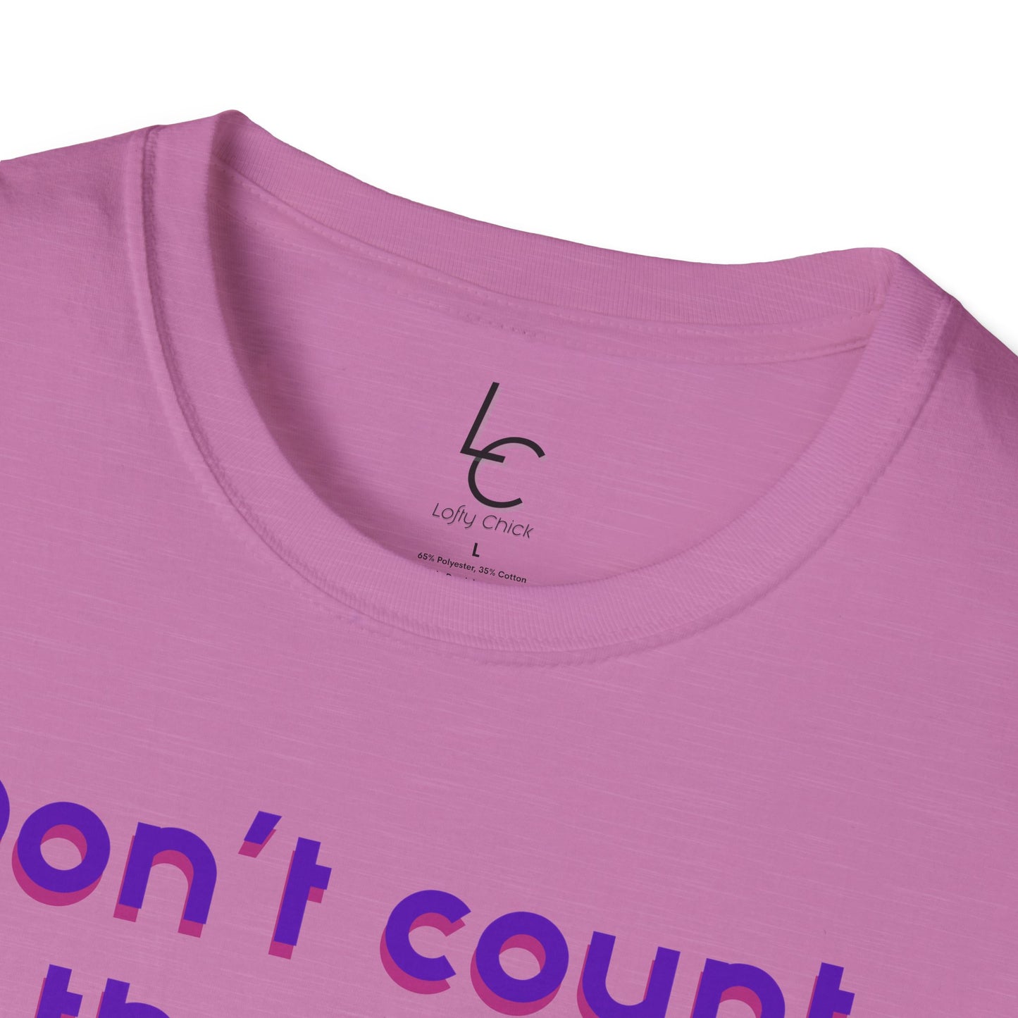 Graphic T-Shirt 'Don't count the reps Make the reps count' in Purple Weights