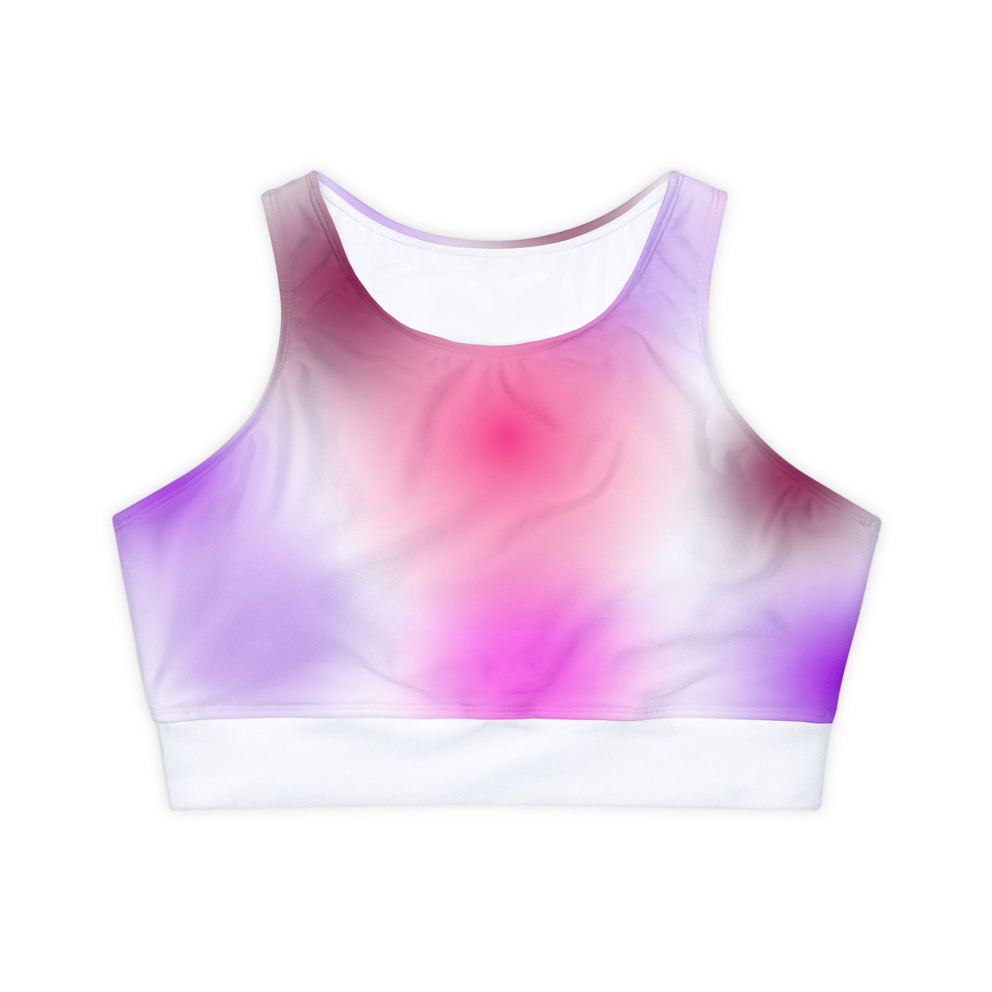 Sports Bra Fully Lined Padded Sports Bra Support Bra Purple Geo Pop/White