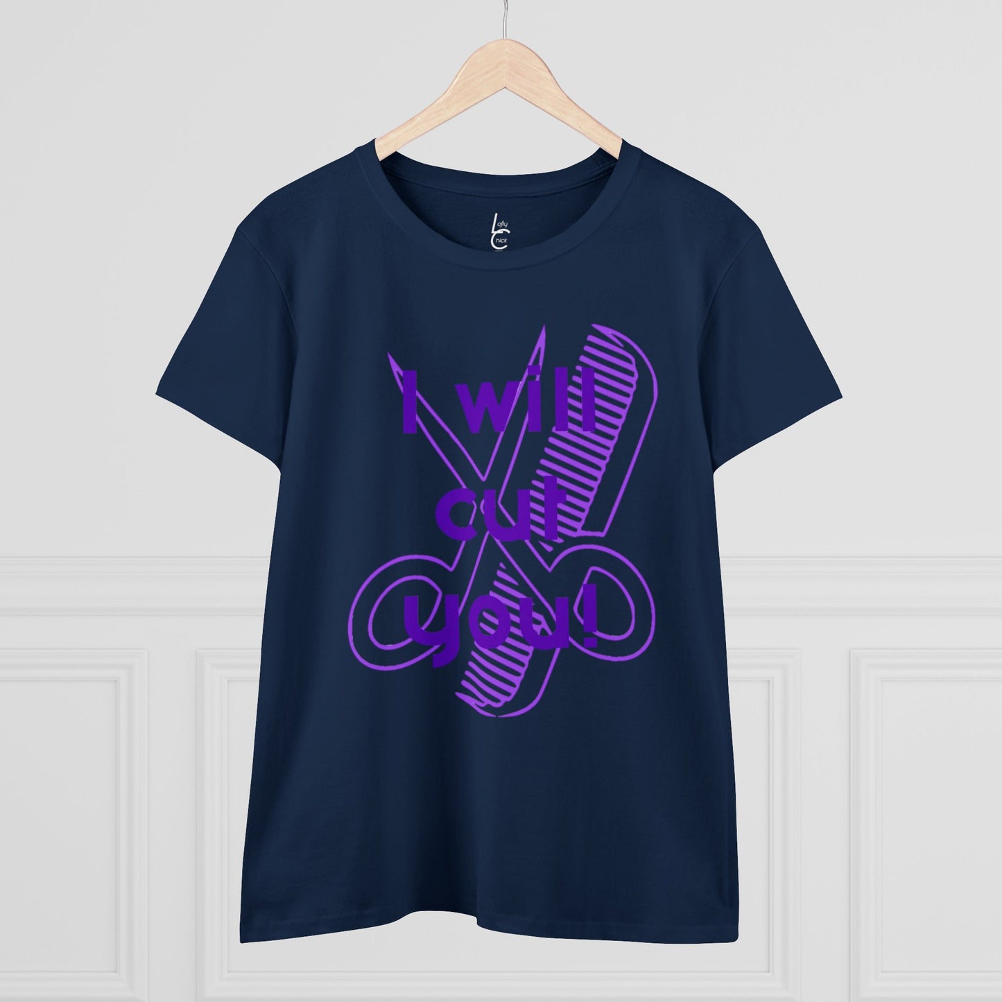 Comfy Cotton Graphic Tee For Hairstylist I Will Cut You Cotton Tee PurpleText Tee Shirt Cotton Tee Cotton T-shirt