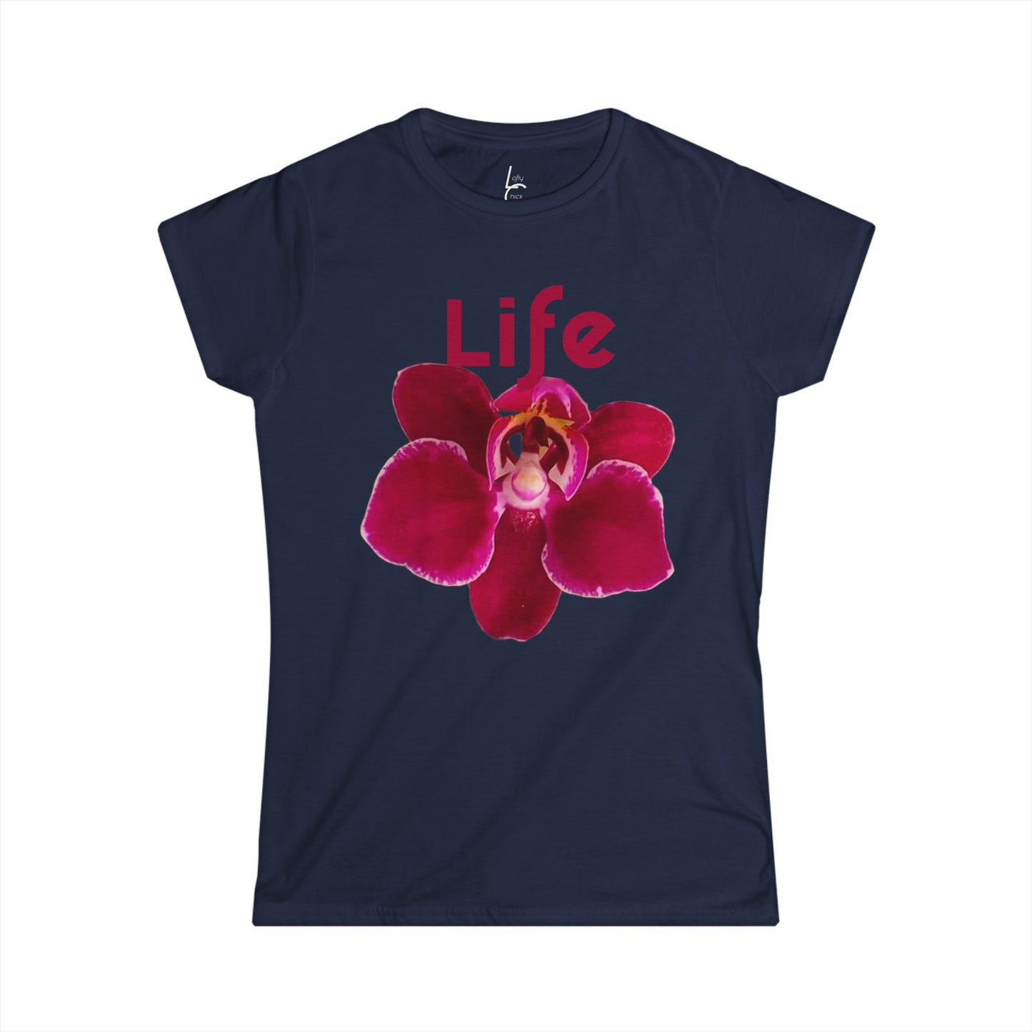 Comfort Fit Tee Garden Design Purple Orchid