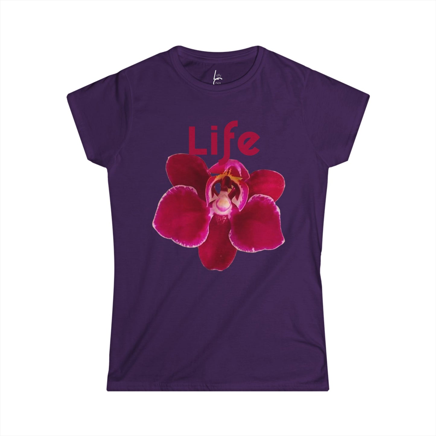 Comfort Fit Tee Garden Design Purple Orchid