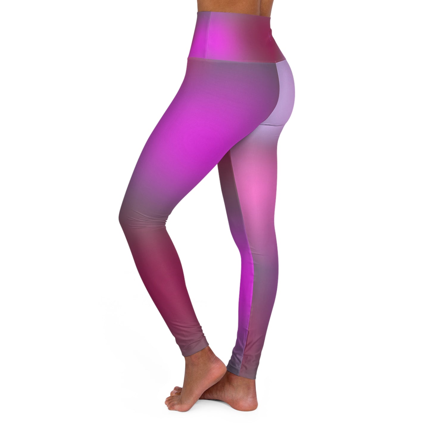 High Waisted Workout Leggings for Woman Pink/Purple Geo Disk/Gray