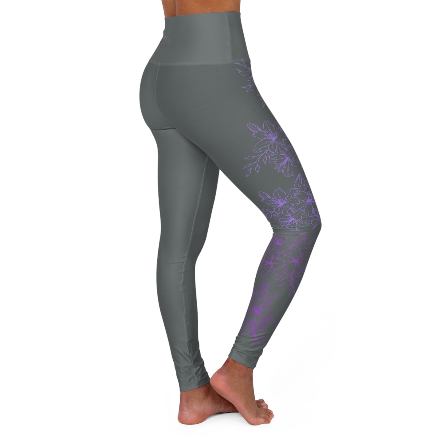 High Waisted Workout leggings Leggings for Woman Workout Gear Compressing Leggings Colorful Leggings Yoga Leggings with Purple/Dk Gray