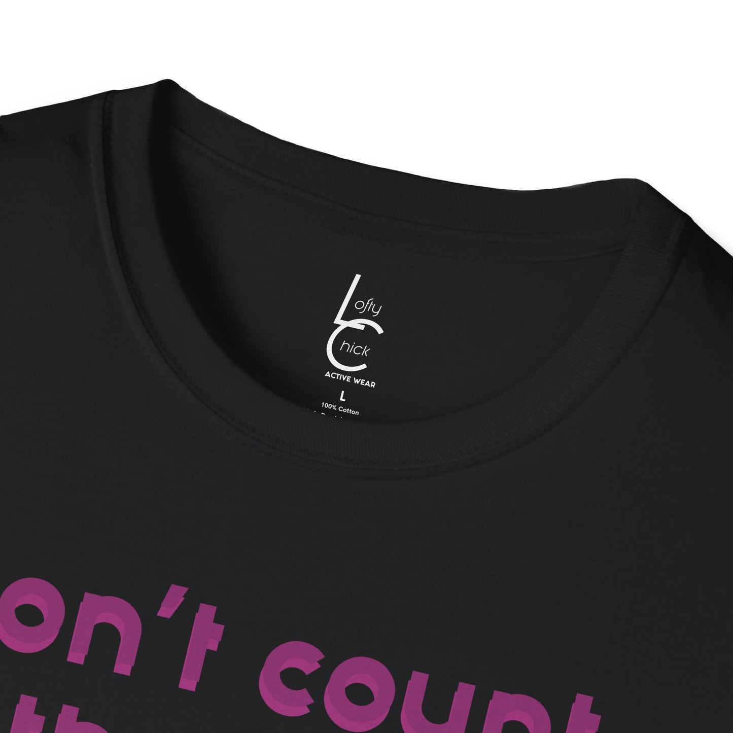 Graphic T-Shirt 'Don't count the reps Make the reps count' in Pink Weights