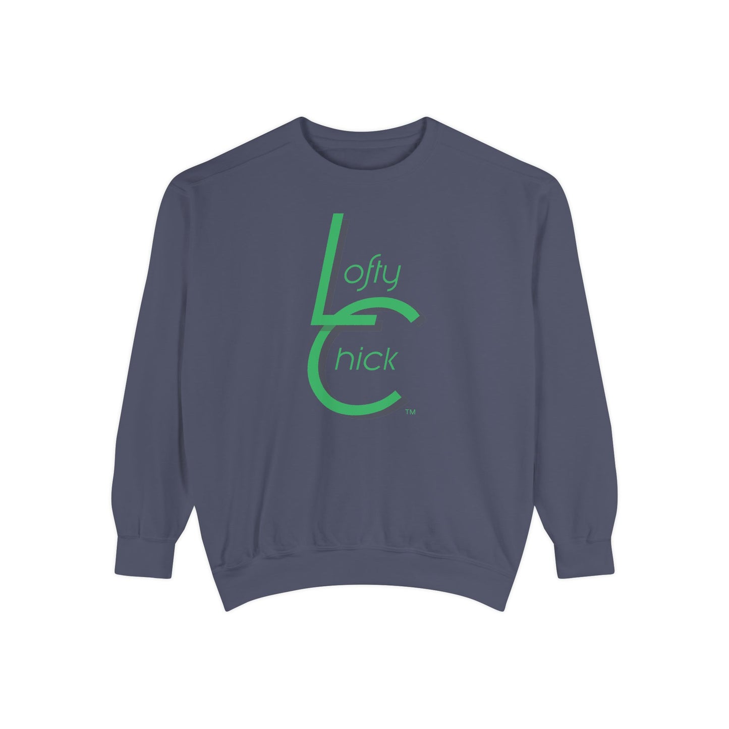 Soft Relaxed Fit Sweatshirt With Lofty Chick 2001 Logo Green