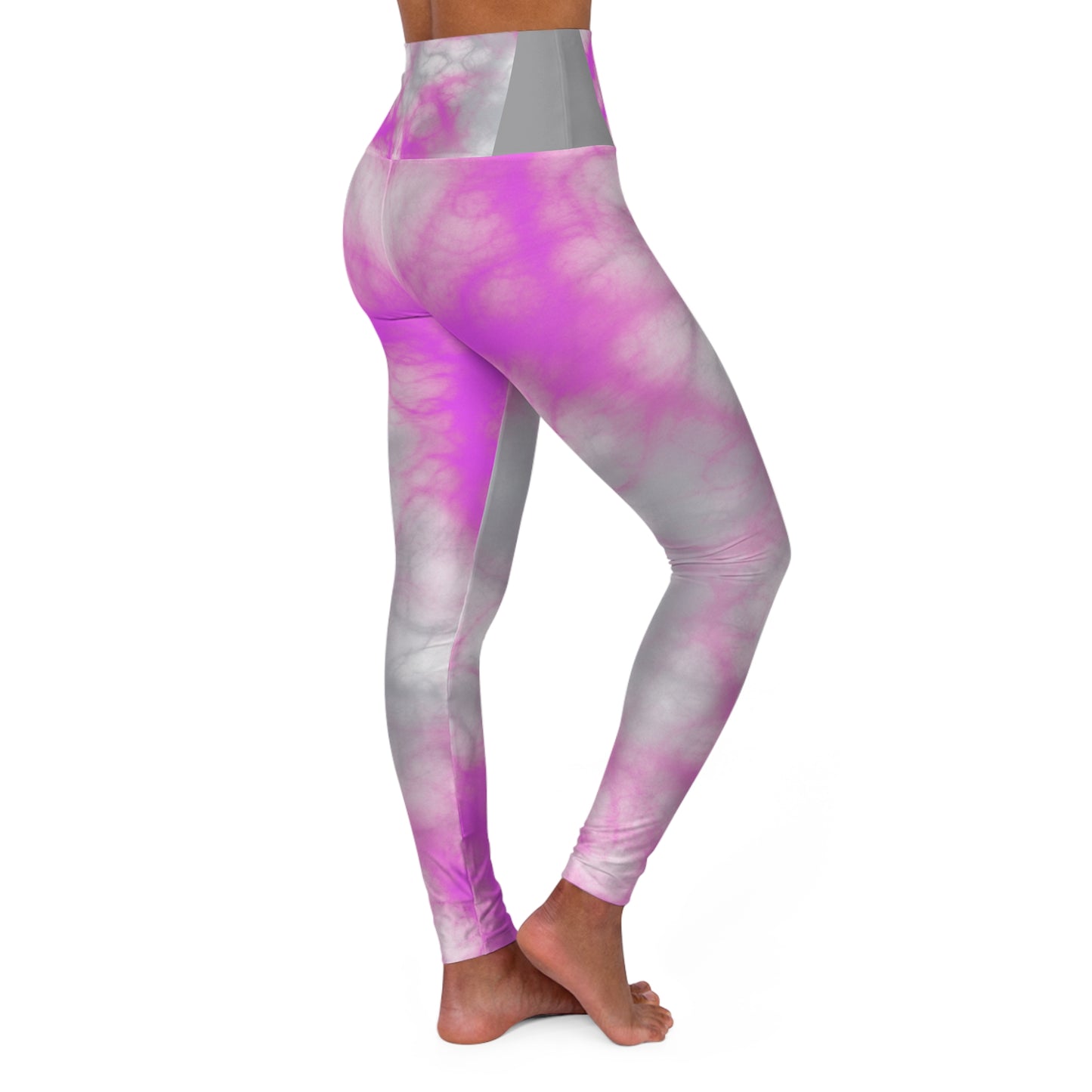 High Waisted Workout Leggings for Woman Pink/Purple Geo Tye Dye/Pink
