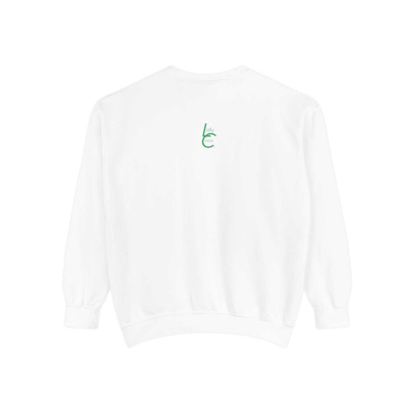 Soft Relaxed Fit Sweatshirt With Lofty Chick 2001 Embelm Green
