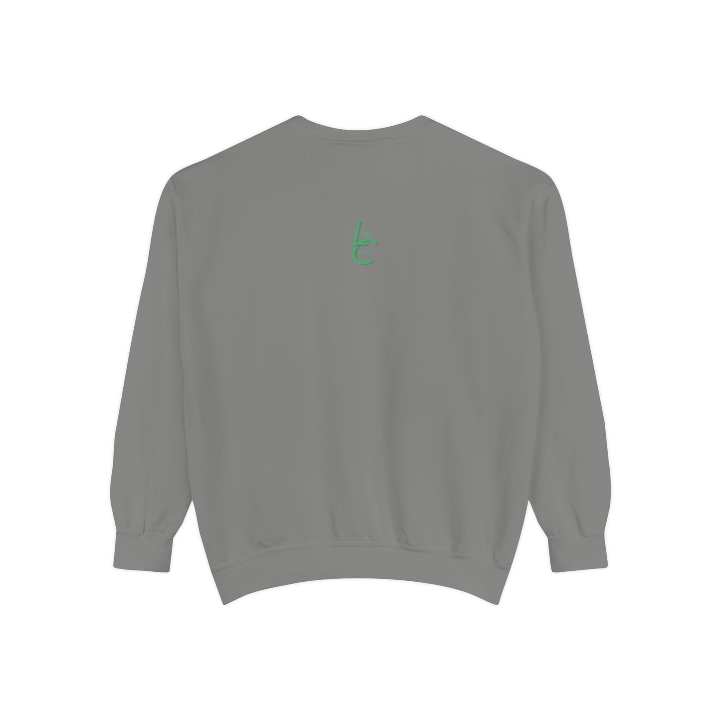 Soft Relaxed Fit Sweatshirt With Lofty Chick 2001 Embelm Green