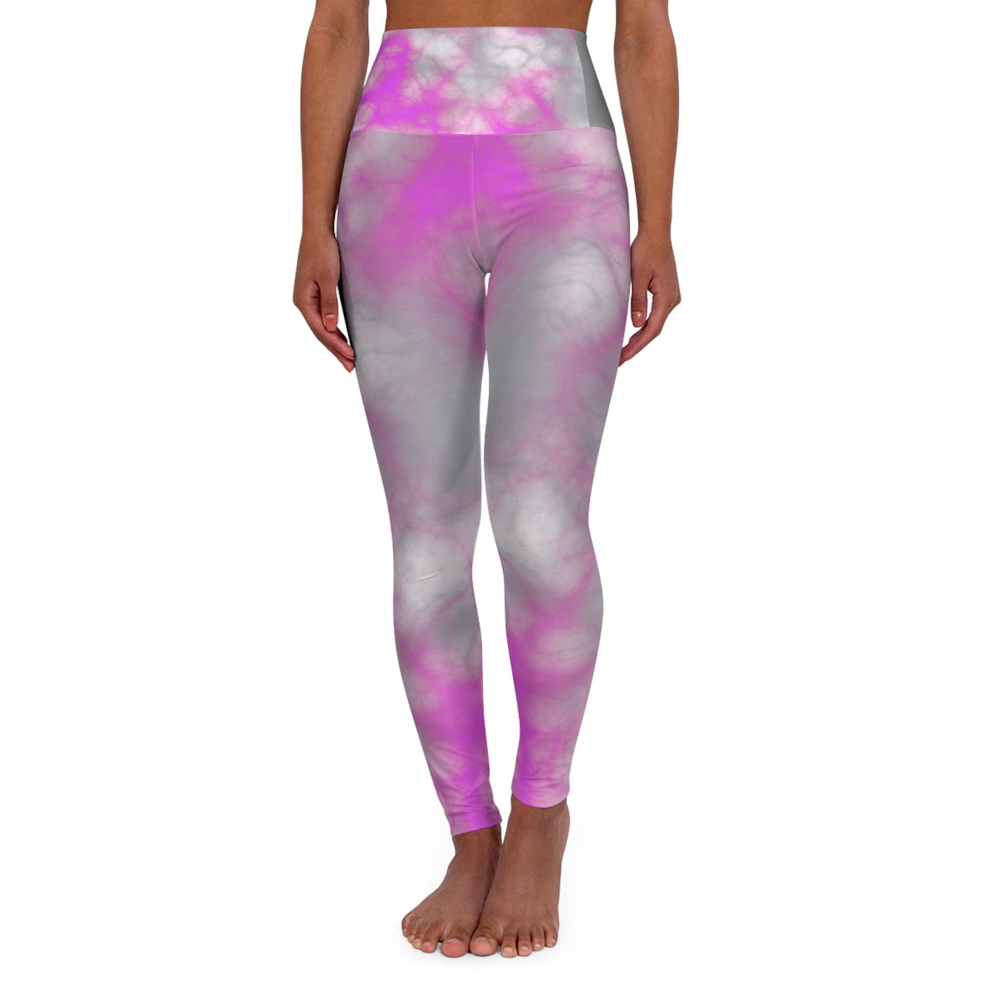 High Waisted Workout Leggings for Woman Pink/Purple Geo Tye Dye/Pink