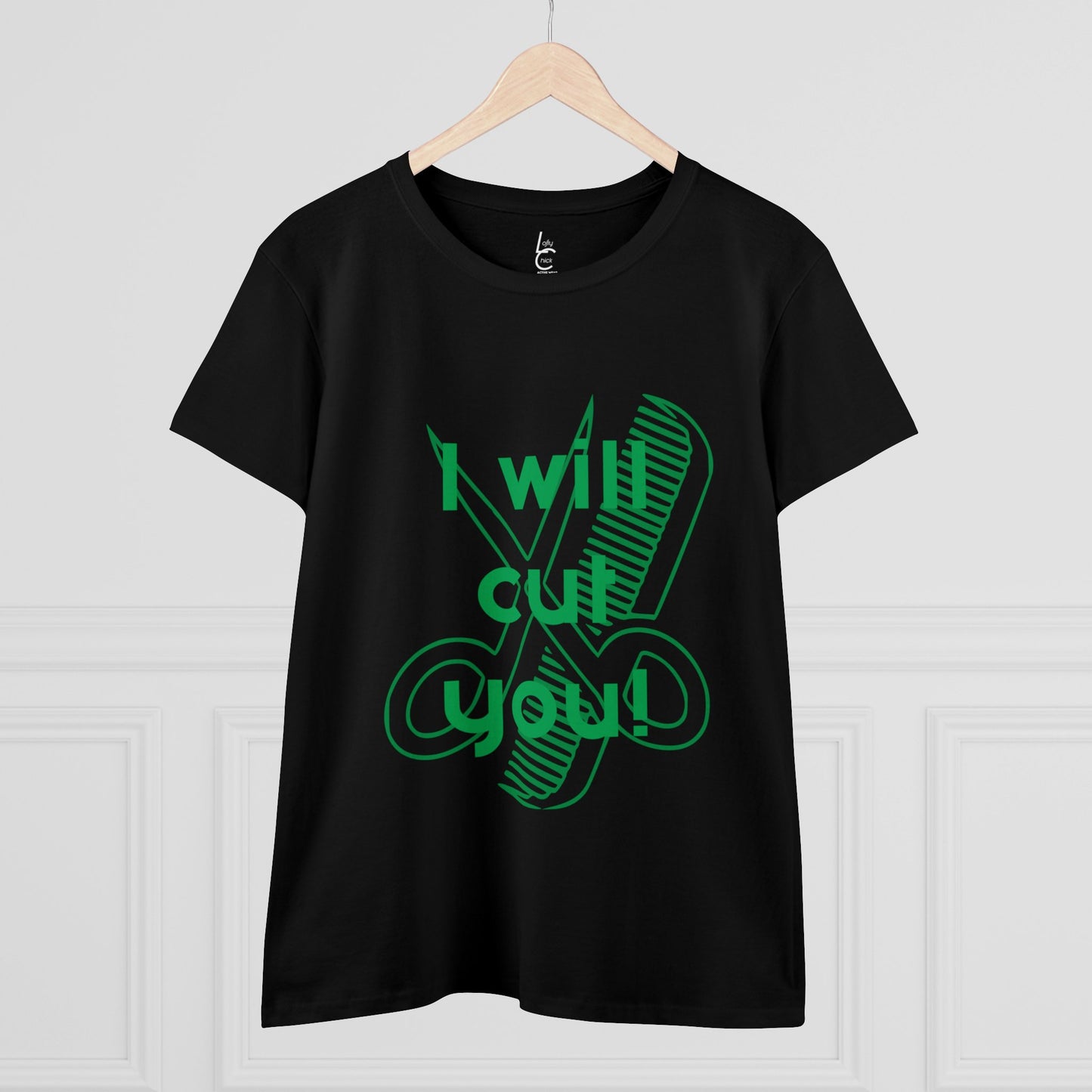 Comfy Cotton Graphic Tee I Will Cut You for Hairstylist Cotton Tee Green Text Hairstylist T-shirt Tee Shirt Cotton Tee Cotton T-shirt