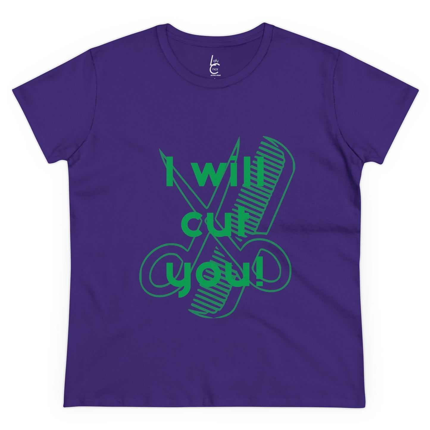 Comfy Cotton Graphic Tee I Will Cut You for Hairstylist Cotton Tee Green Text Hairstylist T-shirt Tee Shirt Cotton Tee Cotton T-shirt