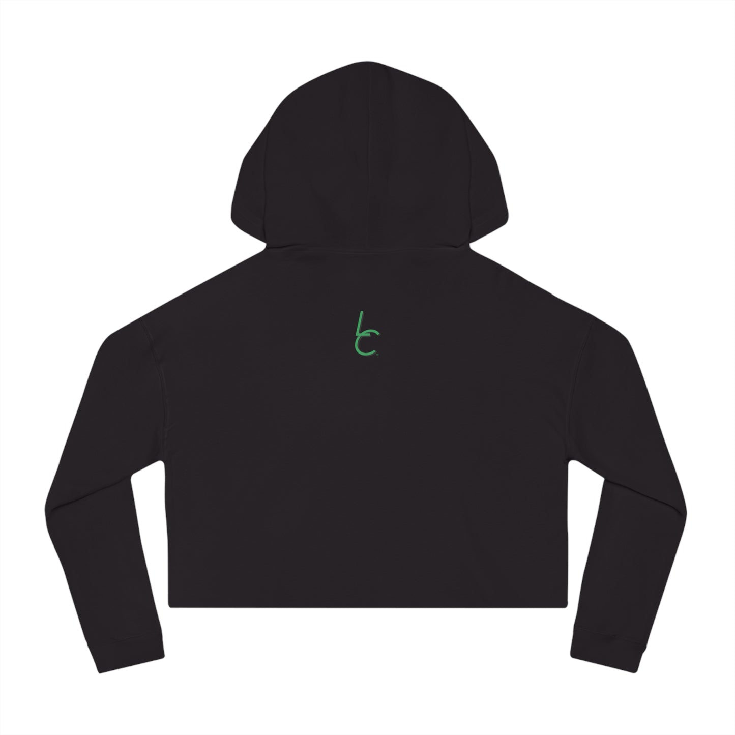 Cropped Hooded Sweatshirt Lofty Chick 2001 Emblem Green