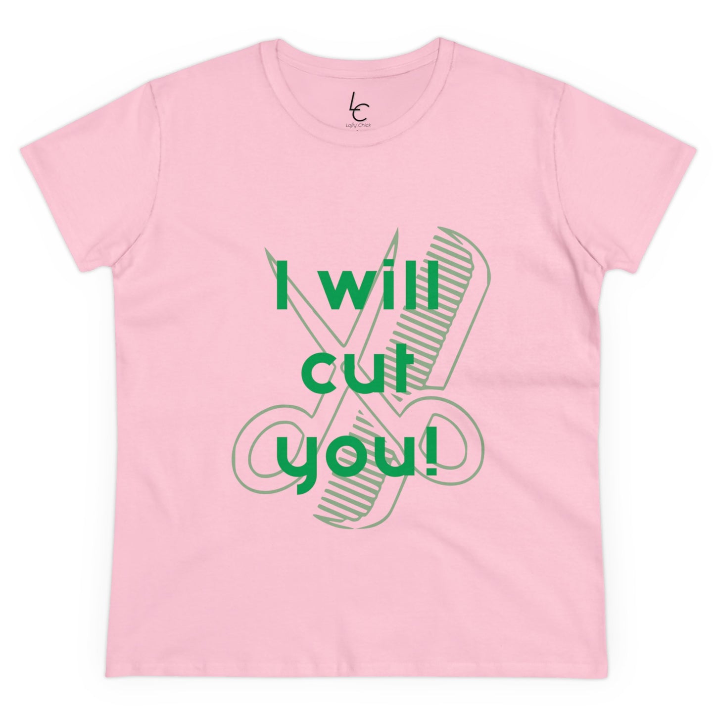 Comfy Cotton Graphic Tee I Will Cut You for Hairstylist Cotton Tee Green Text Hairstylist T-shirt Tee Shirt Cotton Tee Cotton T-shirt