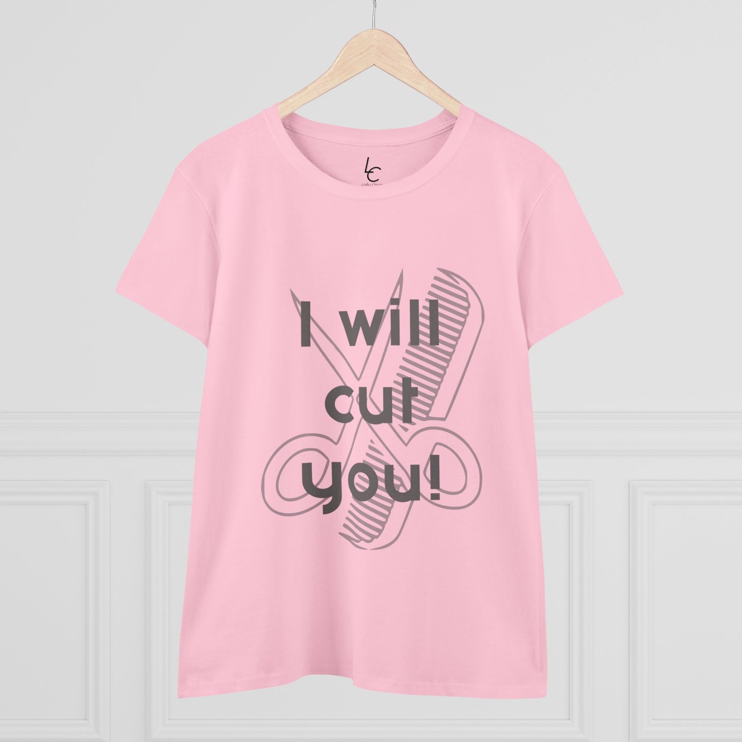 Comfy Cotton Graphic Tee For Hairstylist I Will Cut You Hairstylist Cotton Tee Gray Text Tee Shirt Cotton Tee Cotton T-shirt