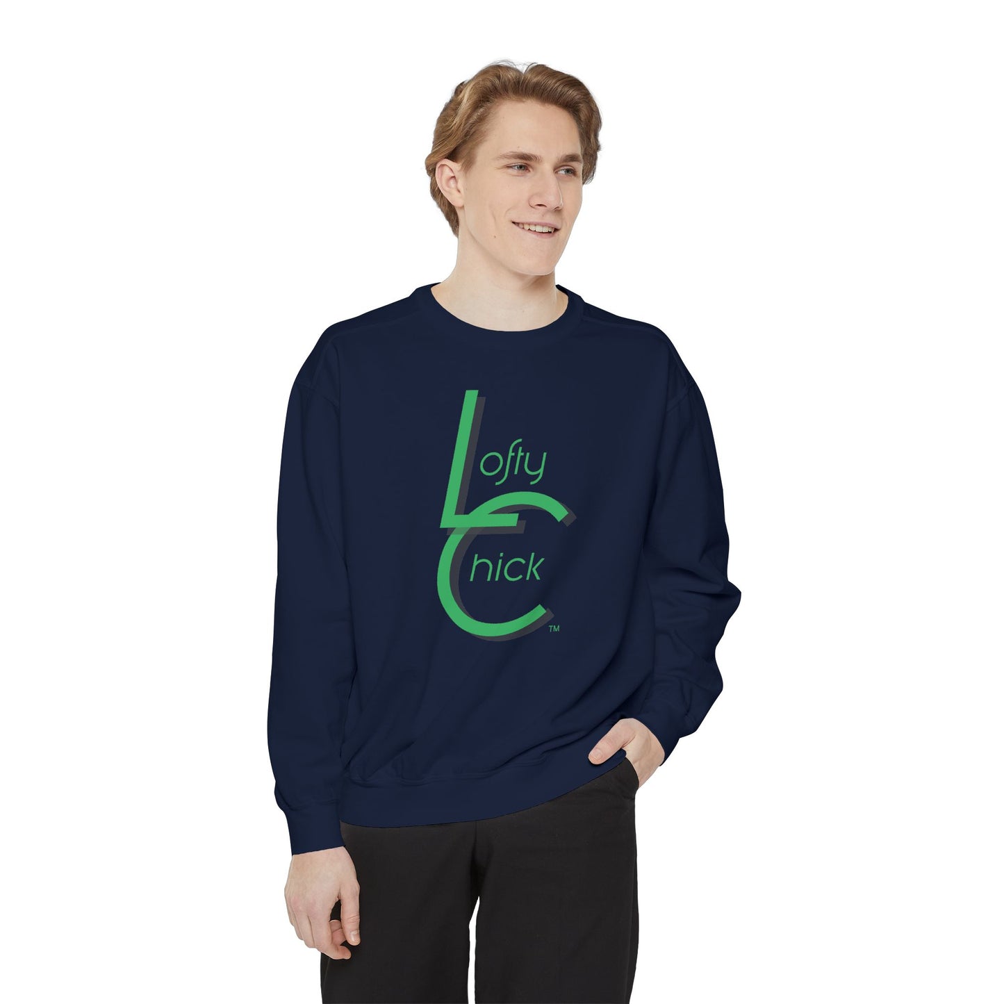 Soft Relaxed Fit Sweatshirt With Lofty Chick 2001 Logo Green