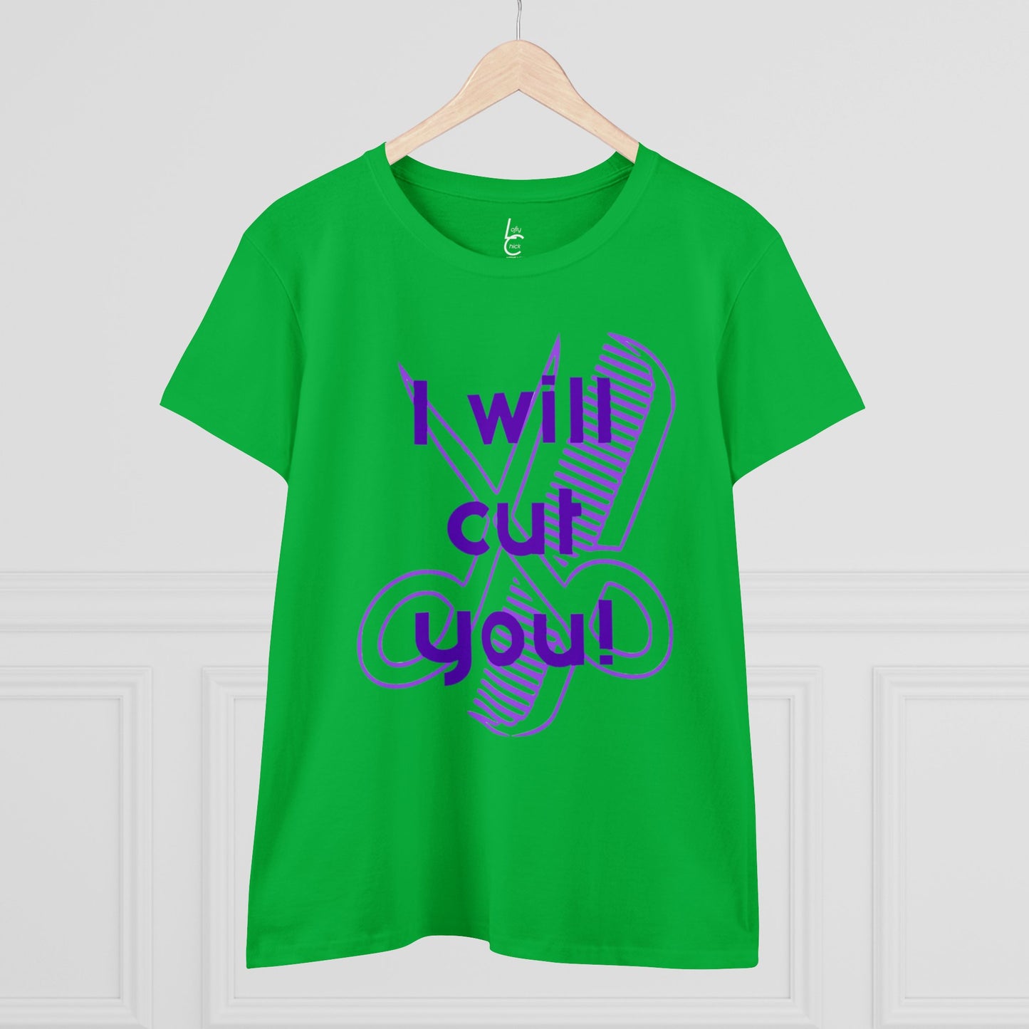 Comfy Cotton Graphic Tee For Hairstylist I Will Cut You Cotton Tee PurpleText Tee Shirt Cotton Tee Cotton T-shirt