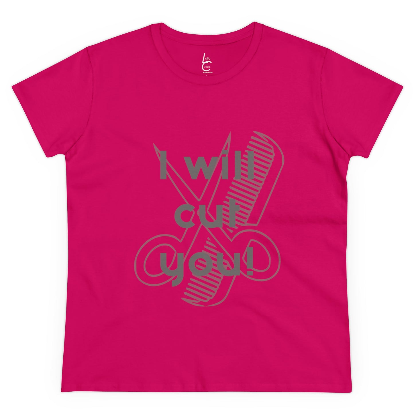 Comfy Cotton Graphic Tee For Hairstylist I Will Cut You Hairstylist Cotton Tee Gray Text Tee Shirt Cotton Tee Cotton T-shirt