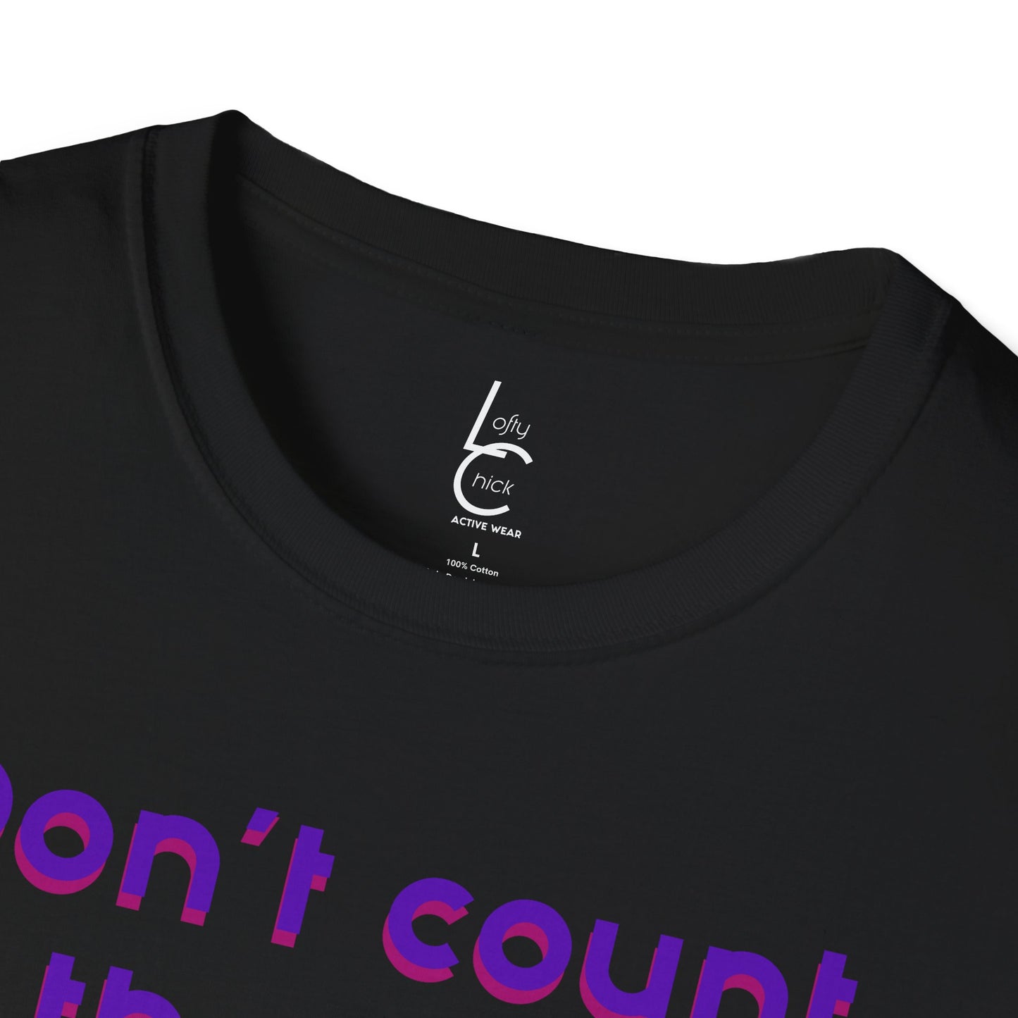 Graphic T-Shirt 'Don't count the reps Make the reps count' in Purple Weights