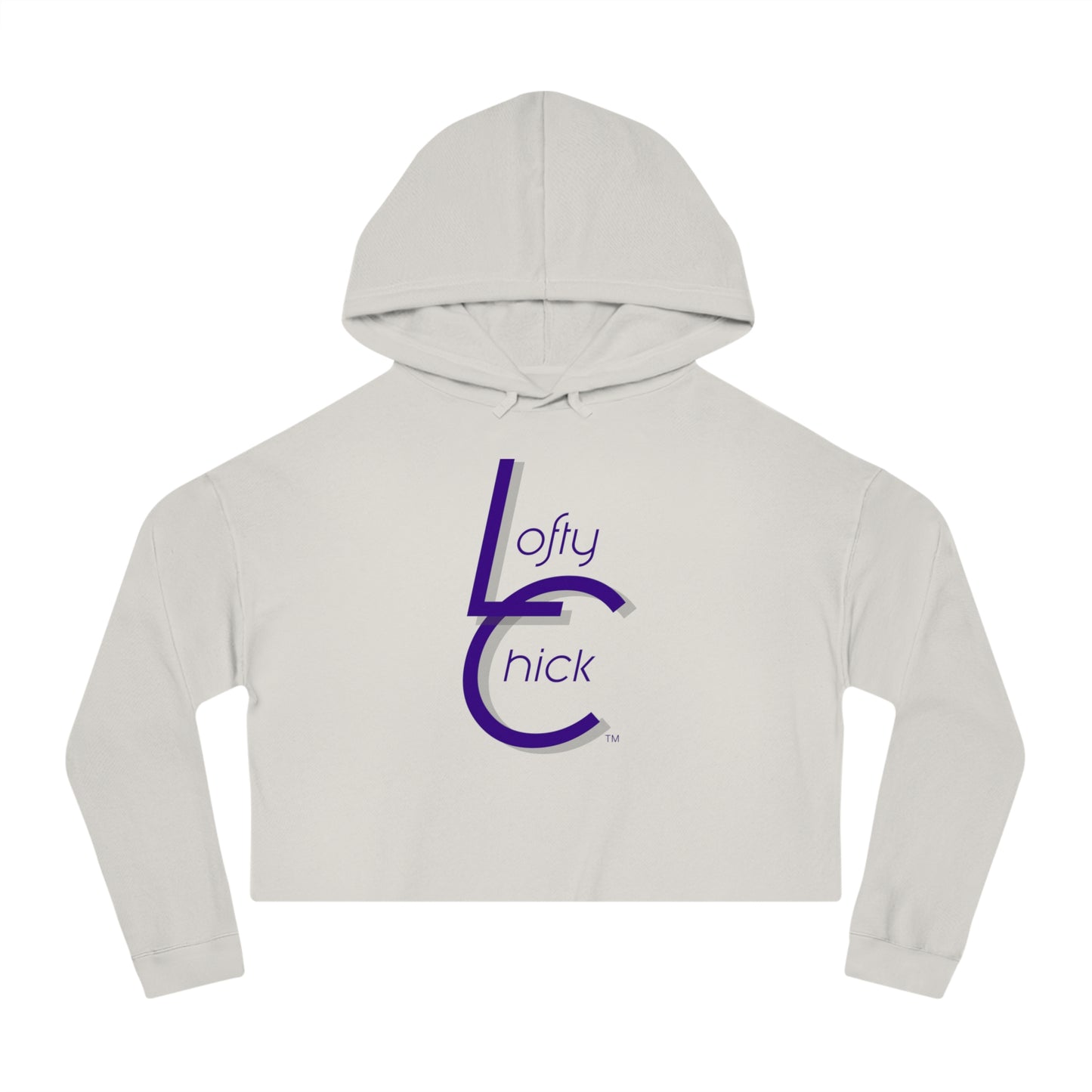 Cropped Hooded Sweatshirt With Lofty Chick Logo on Front Cropped Hoodie Active Wear Purple