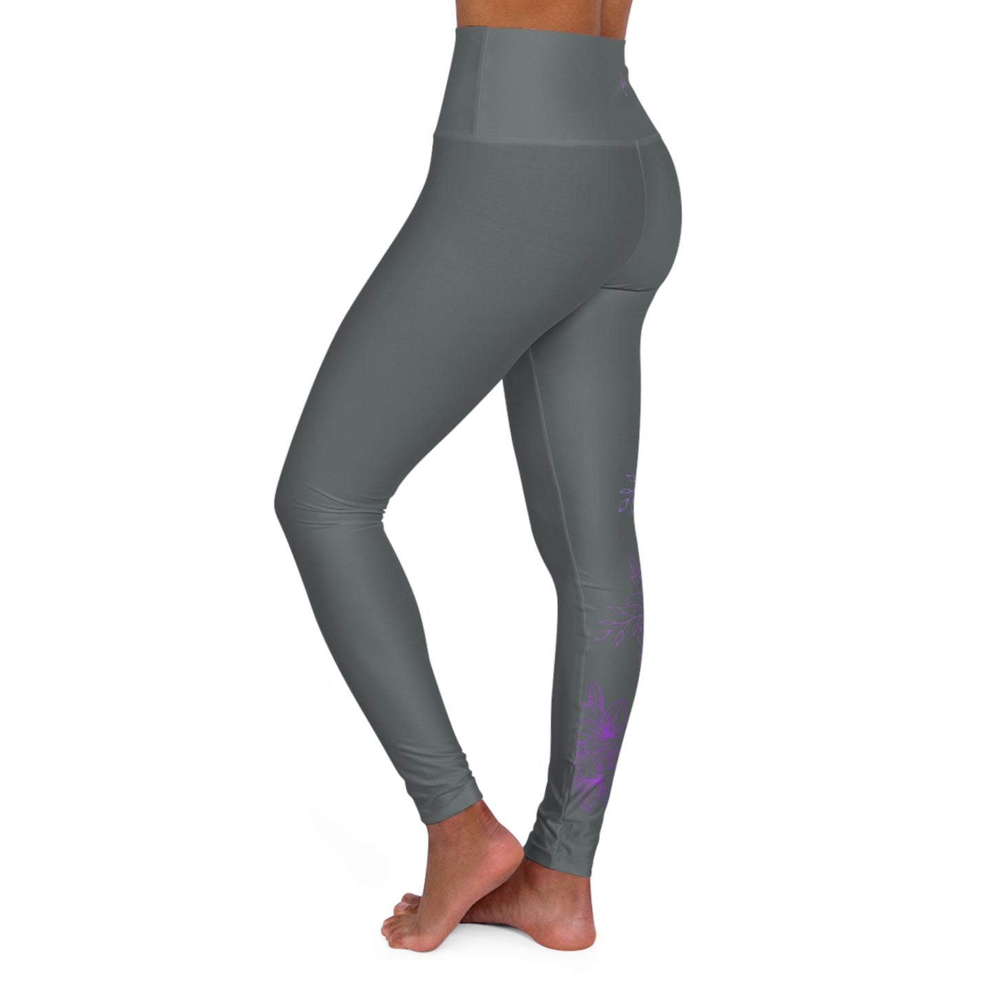 High Waisted Workout leggings Leggings for Woman Workout Gear Compressing Leggings Colorful Leggings Yoga Leggings with Purple/Dk Gray