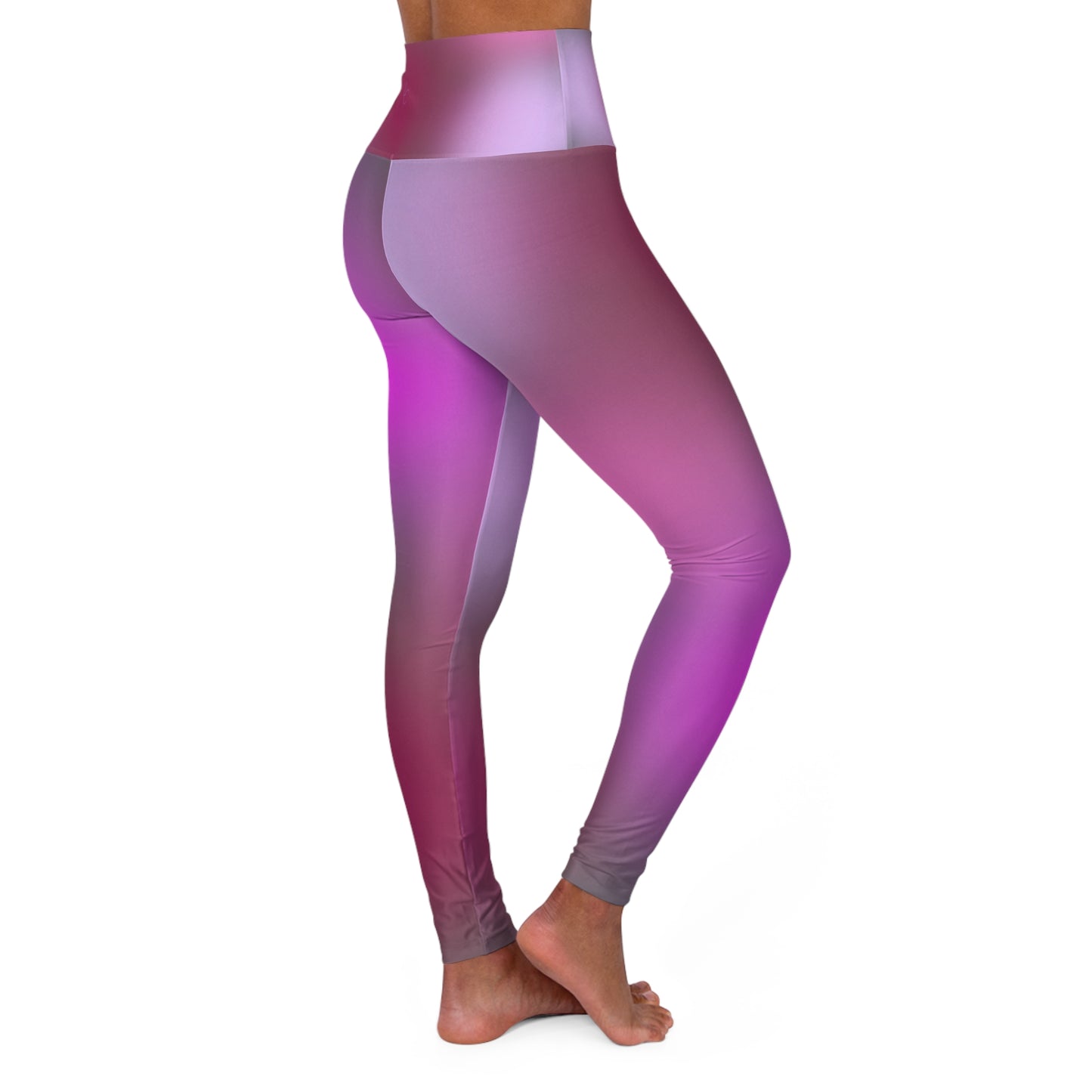 High Waisted Workout Leggings for Woman Pink/Purple Geo Disk/Gray
