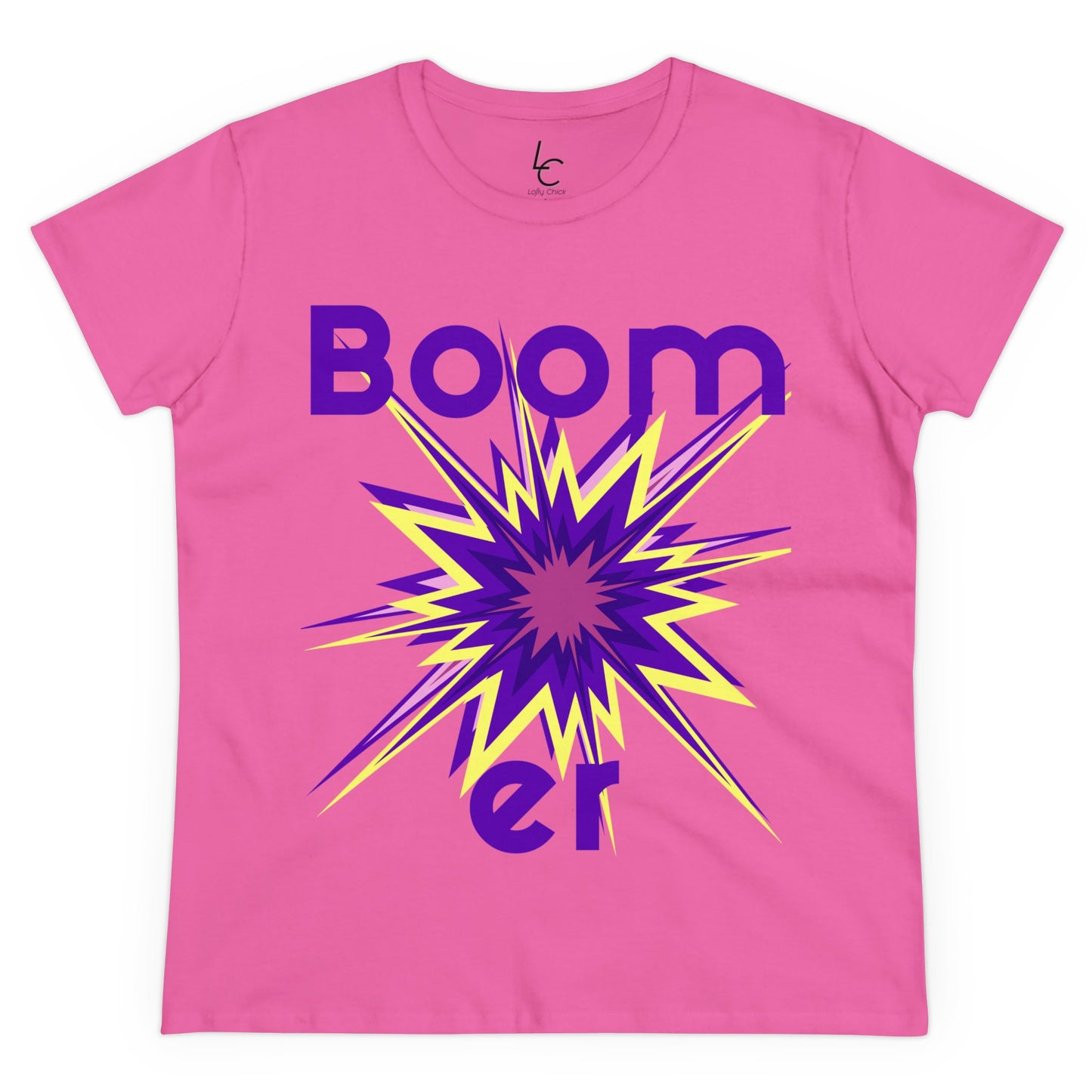 Cotton Graphic Tee "Boomer" Graphic Cotton Tee Purple Text Tee Shirt Cotton Tee Cotton T-shirt