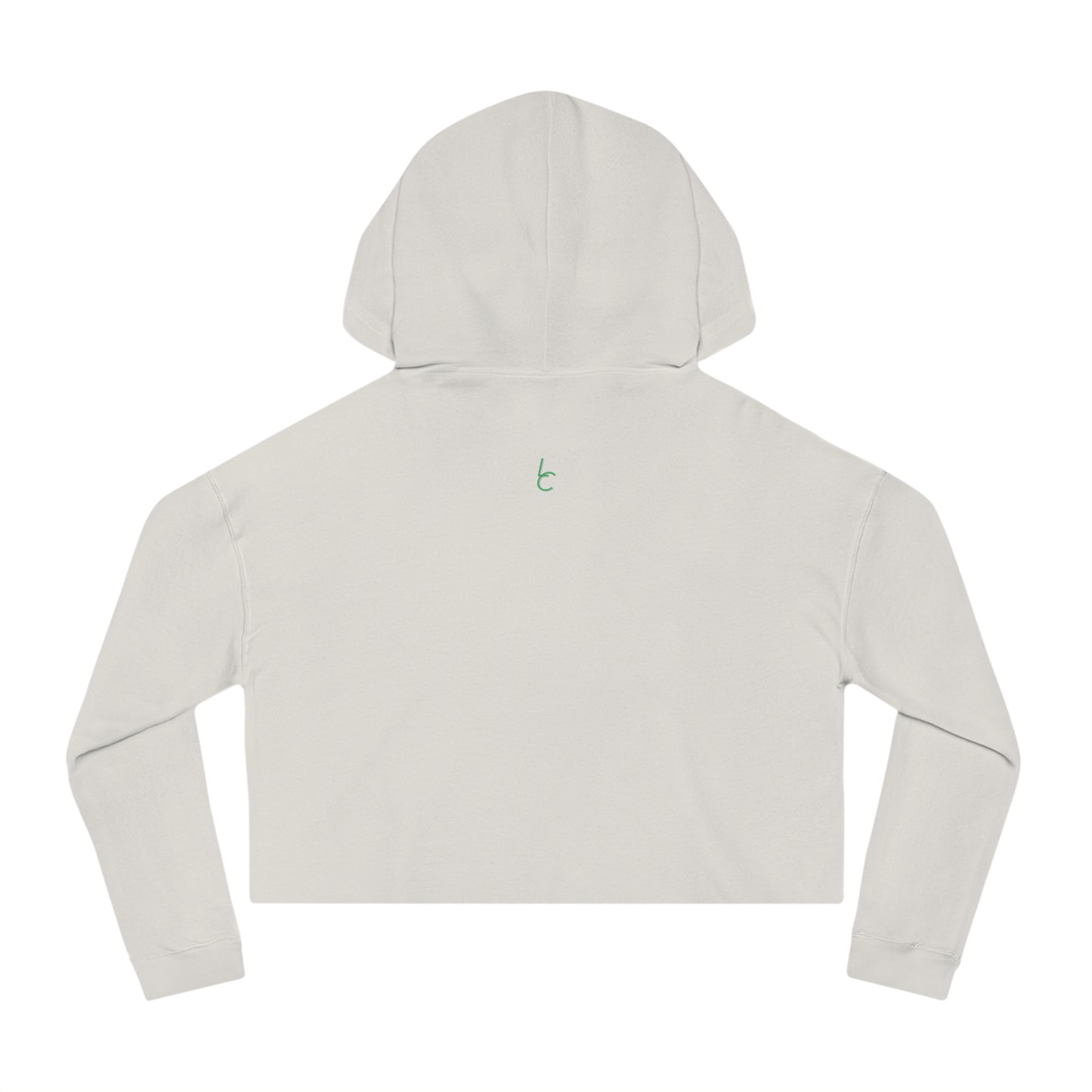 Cropped Hooded Sweatshirt With Lofty Chick Logo on Front Cropped Hoodie Active Wear Green