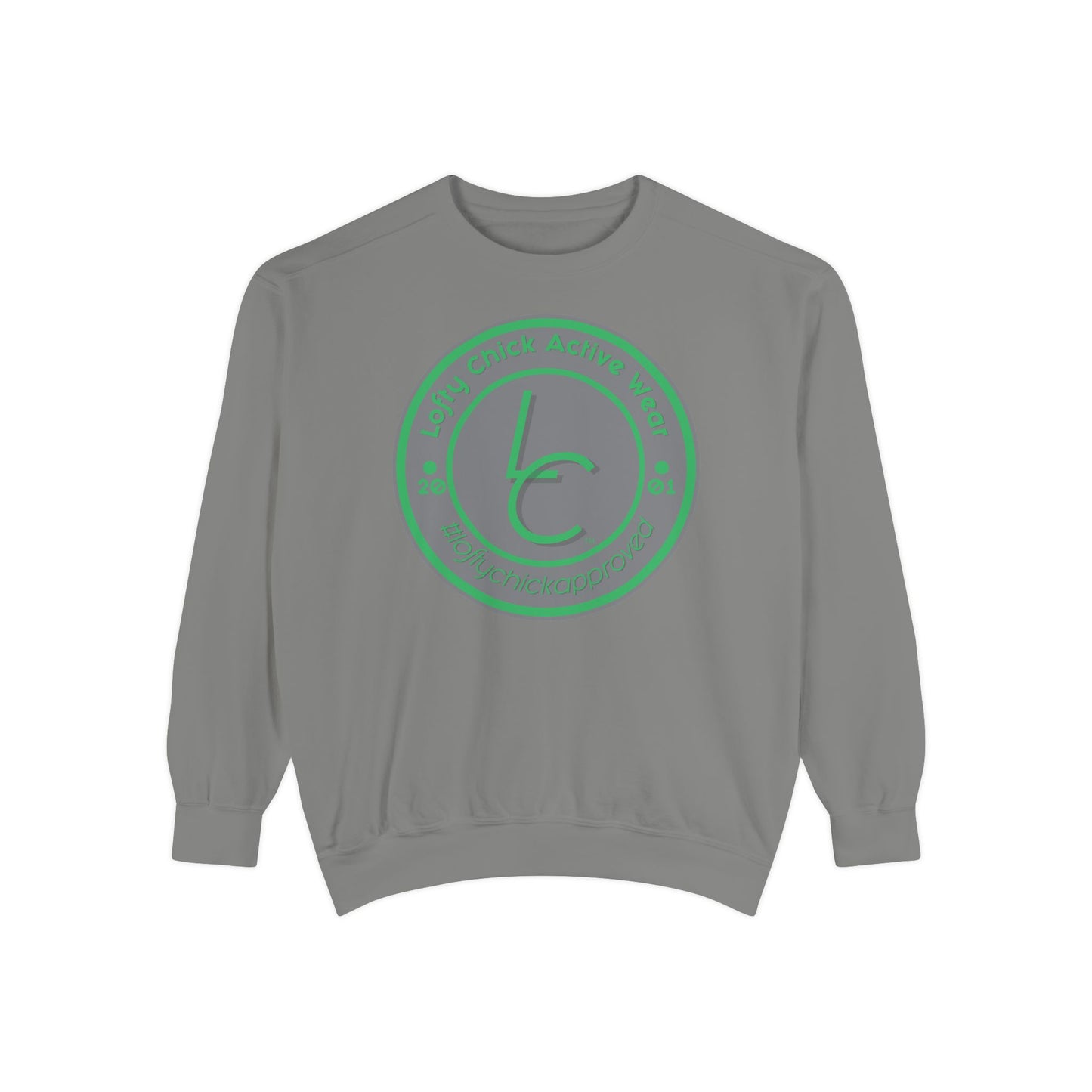 Soft Relaxed Fit Sweatshirt With Lofty Chick 2001 Embelm Green