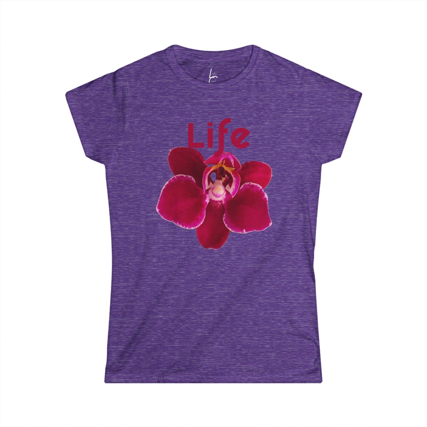 Comfort Fit Tee Garden Design Purple Orchid
