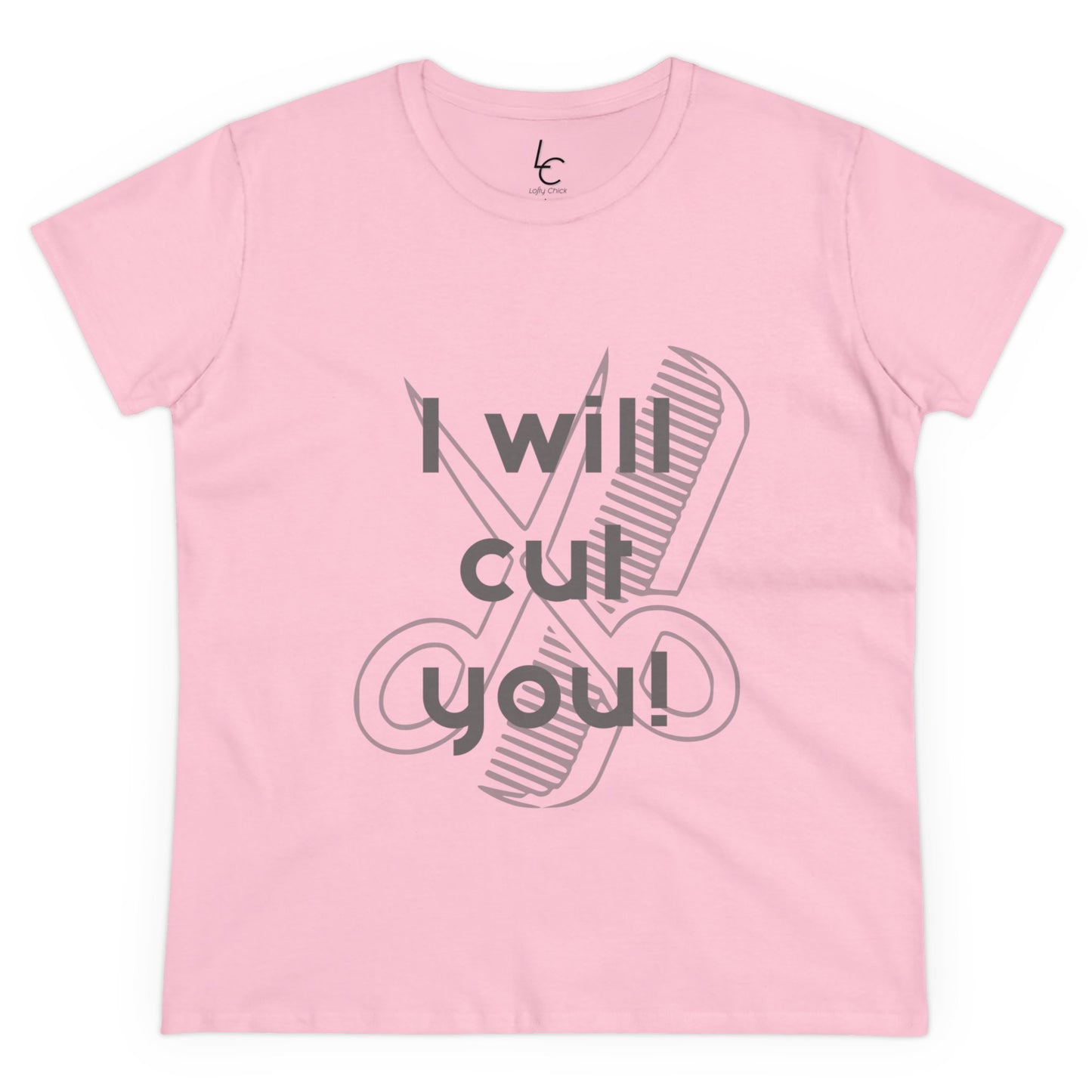 Comfy Cotton Graphic Tee For Hairstylist I Will Cut You Hairstylist Cotton Tee Gray Text Tee Shirt Cotton Tee Cotton T-shirt