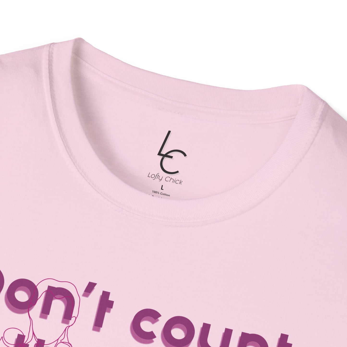 Graphic T-Shirt 'Don't count the reps Make the reps count' in Pink