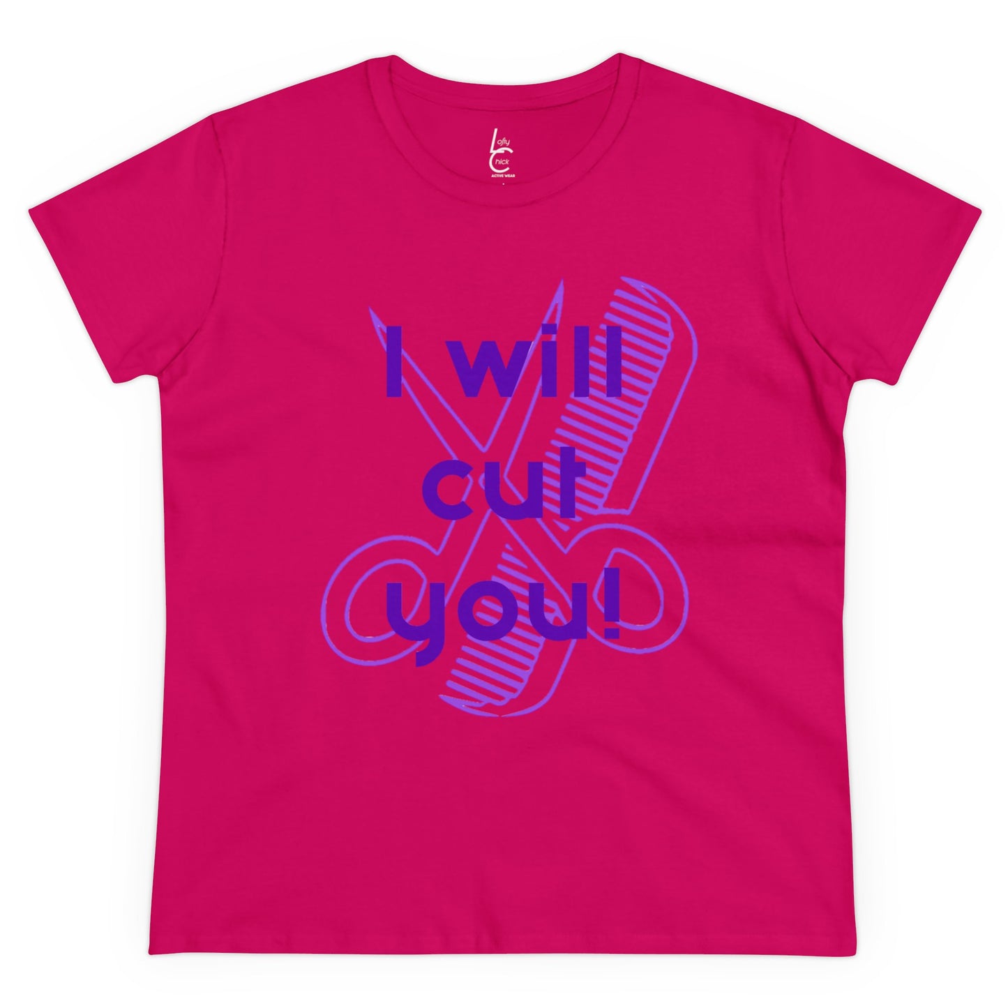 Comfy Cotton Graphic Tee For Hairstylist I Will Cut You Cotton Tee PurpleText Tee Shirt Cotton Tee Cotton T-shirt