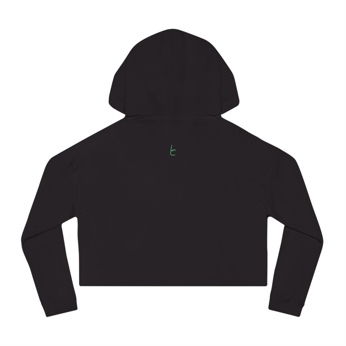 Cropped Hooded Sweatshirt With Lofty Chick Logo on Front Cropped Hoodie Active Wear Green