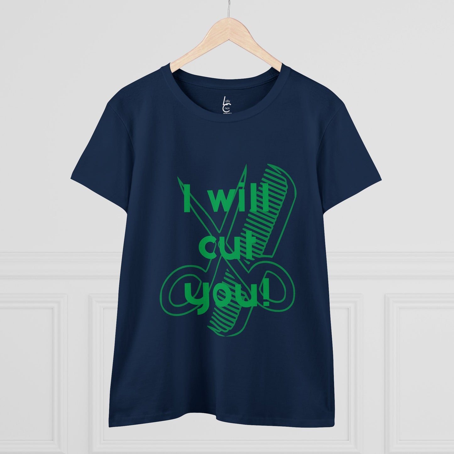 Comfy Cotton Graphic Tee I Will Cut You for Hairstylist Cotton Tee Green Text Hairstylist T-shirt Tee Shirt Cotton Tee Cotton T-shirt