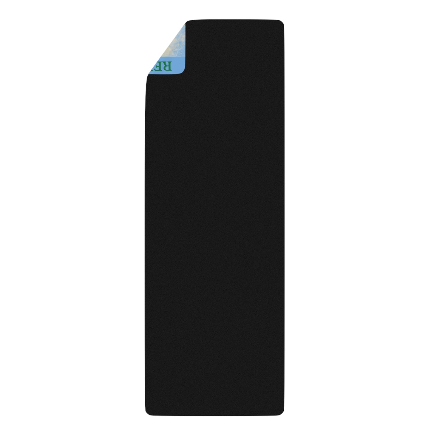 Rubber Yoga Mat Green Fireflies 'RELAX' 'BREATHE' on light blue Non-Slip Exercise Pilates Gym Fitness, Eco-Friendly Workout Mat, Meditation