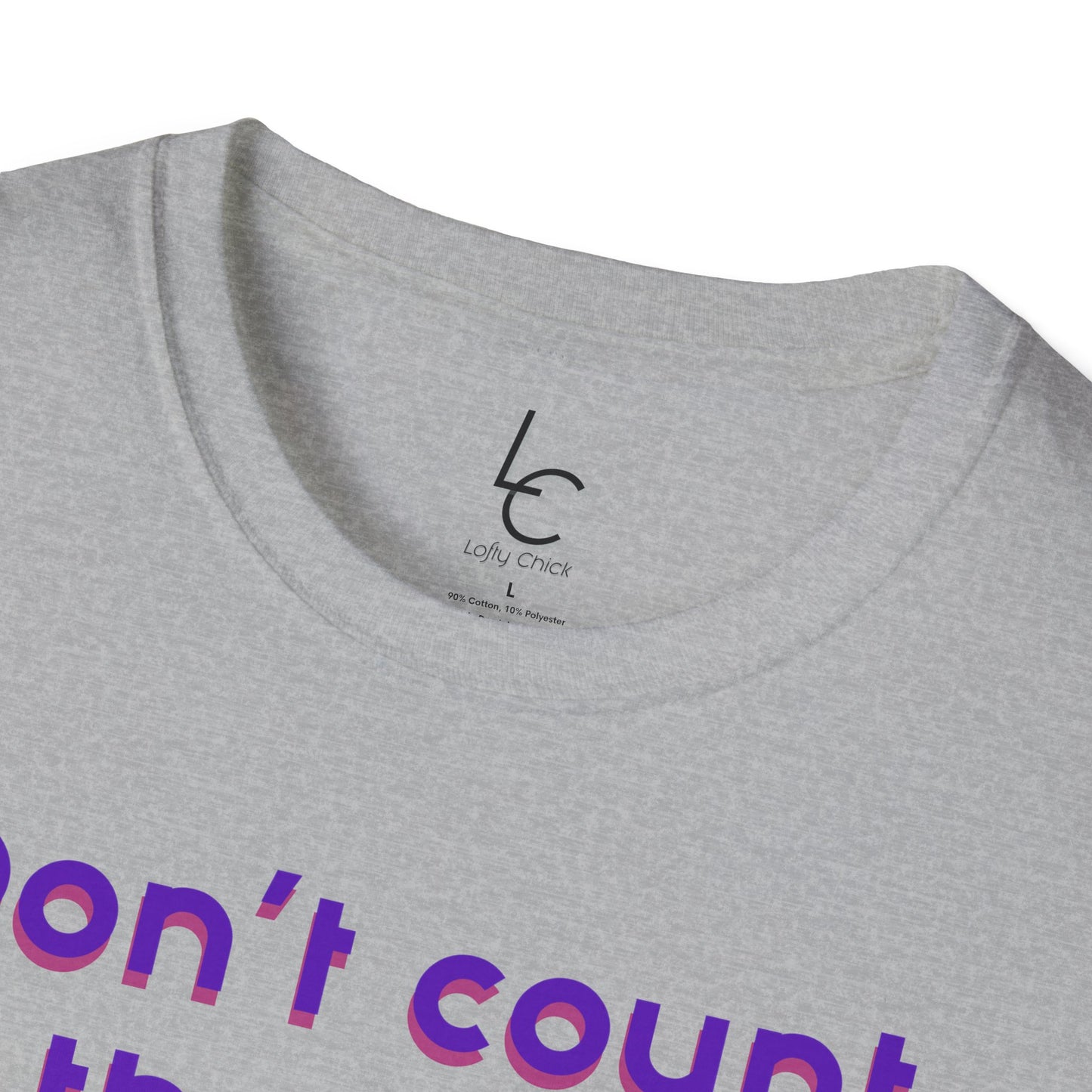 Graphic T-Shirt 'Don't count the reps Make the reps count' in Purple Weights