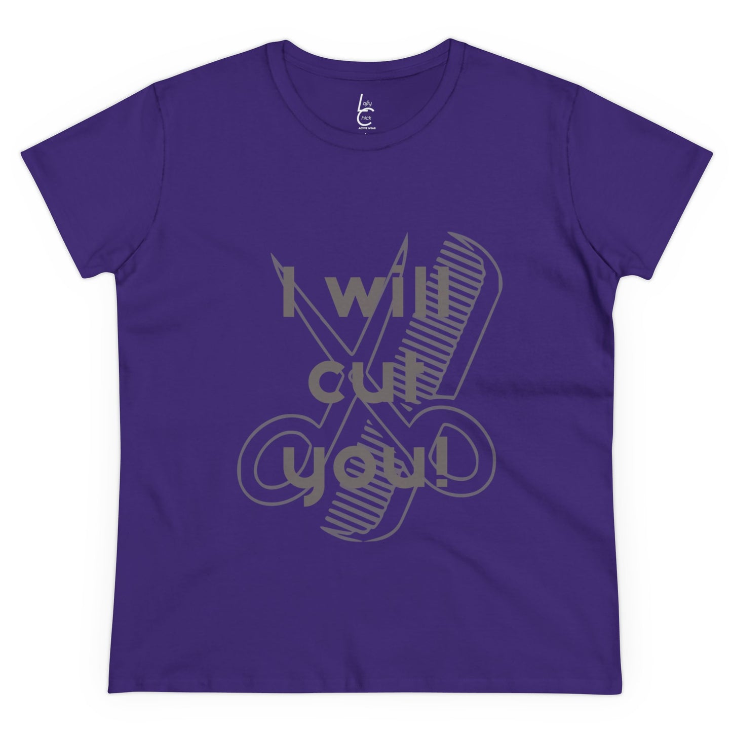Comfy Cotton Graphic Tee For Hairstylist I Will Cut You Hairstylist Cotton Tee Gray Text Tee Shirt Cotton Tee Cotton T-shirt