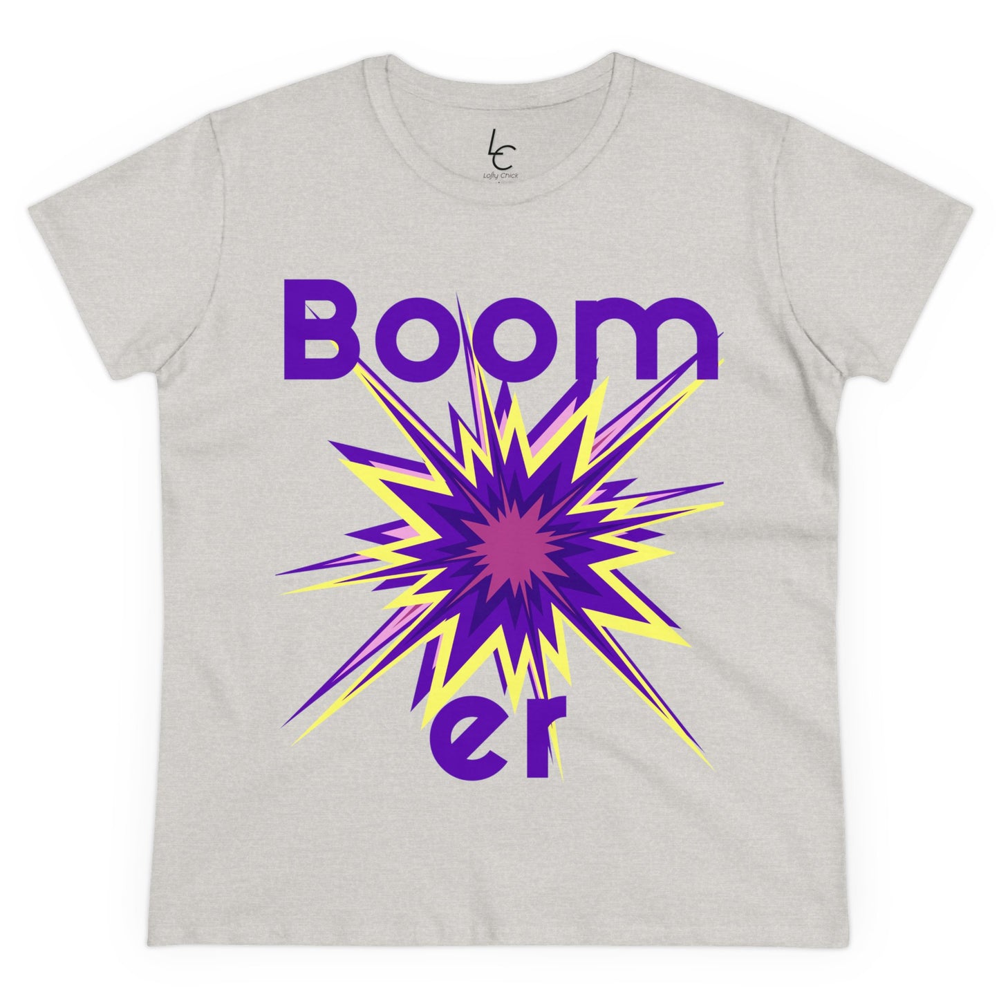 Cotton Graphic Tee "Boomer" Graphic Cotton Tee Purple Text Tee Shirt Cotton Tee Cotton T-shirt