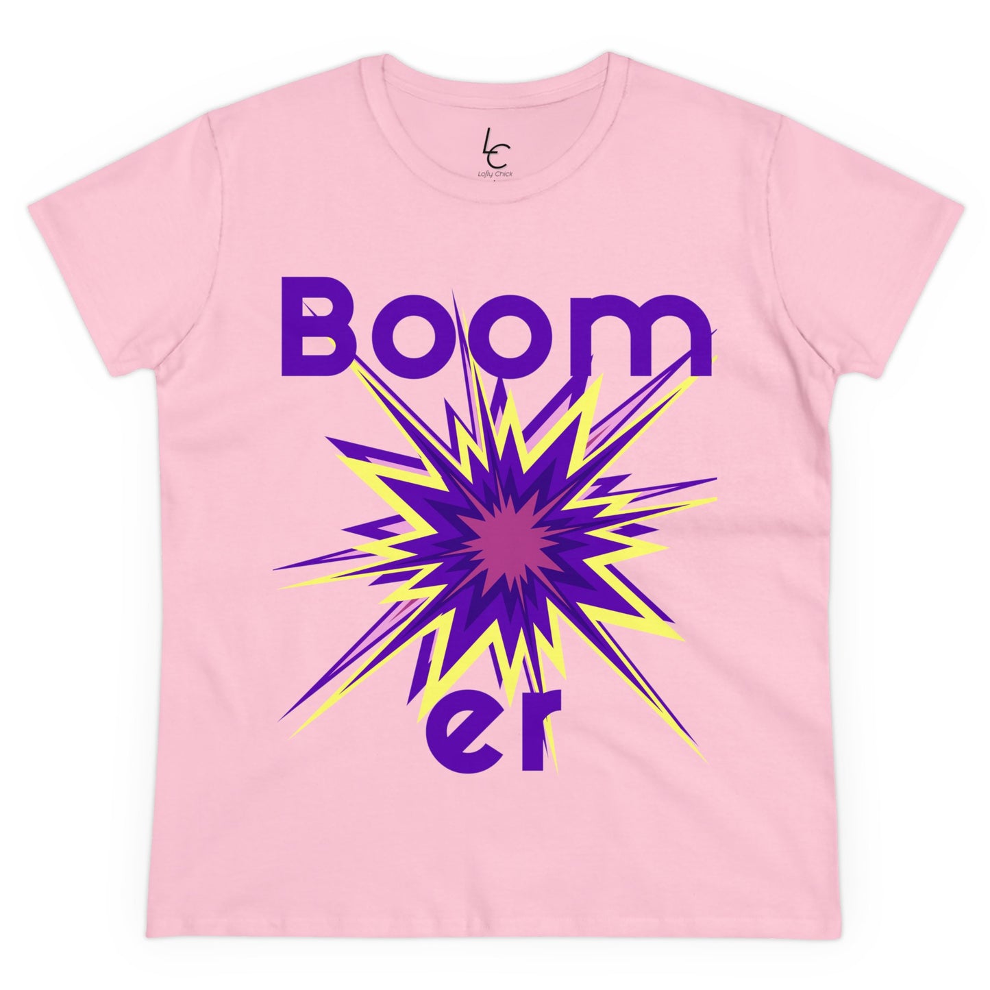 Cotton Graphic Tee "Boomer" Graphic Cotton Tee Purple Text Tee Shirt Cotton Tee Cotton T-shirt