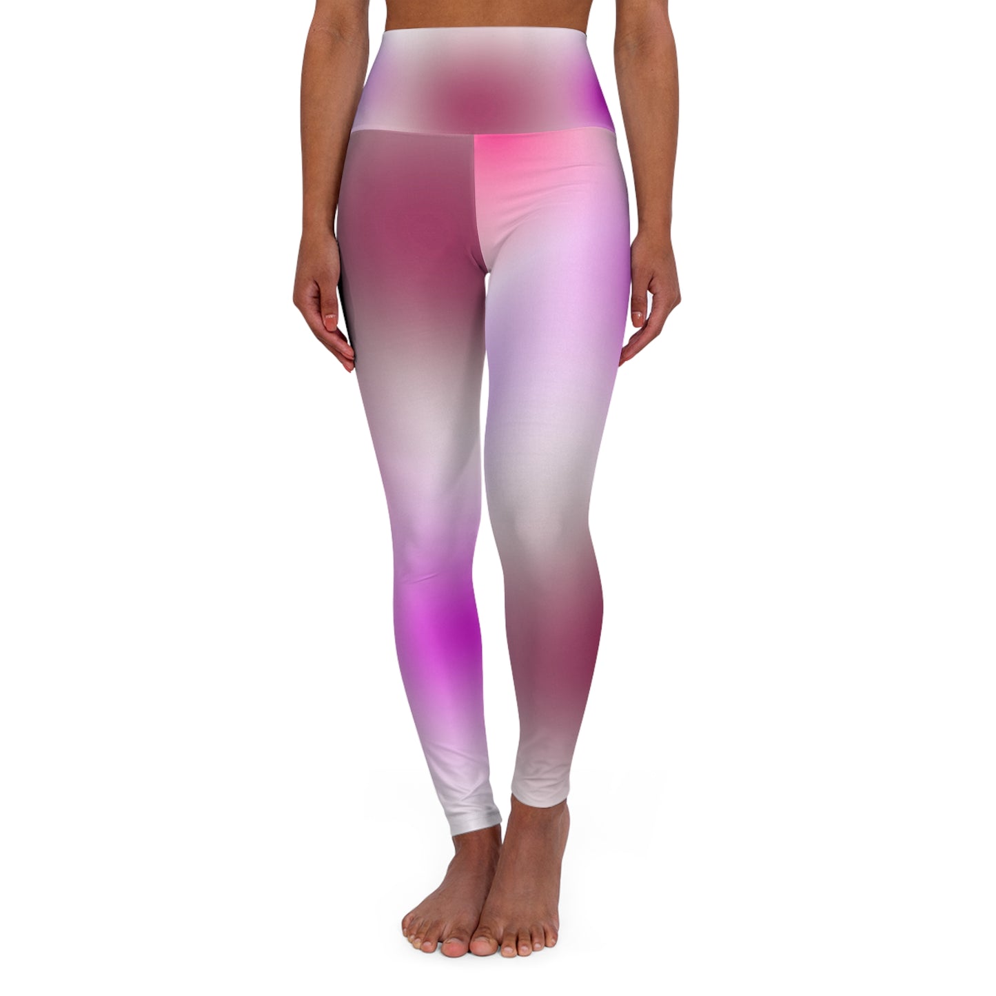 High Waisted Workout Leggings for Woman Pink/Purple Geo/White