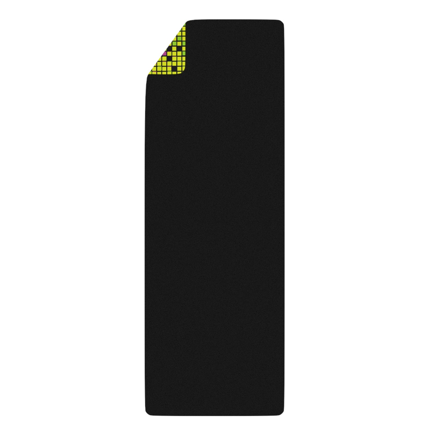 Rubber Yoga Mat Green Yellow Pink Pixels Non-Slip Exercise Pilates Gym Fitness, Eco-Friendly Extra Thick Workout Mat, Meditation Gift Idea