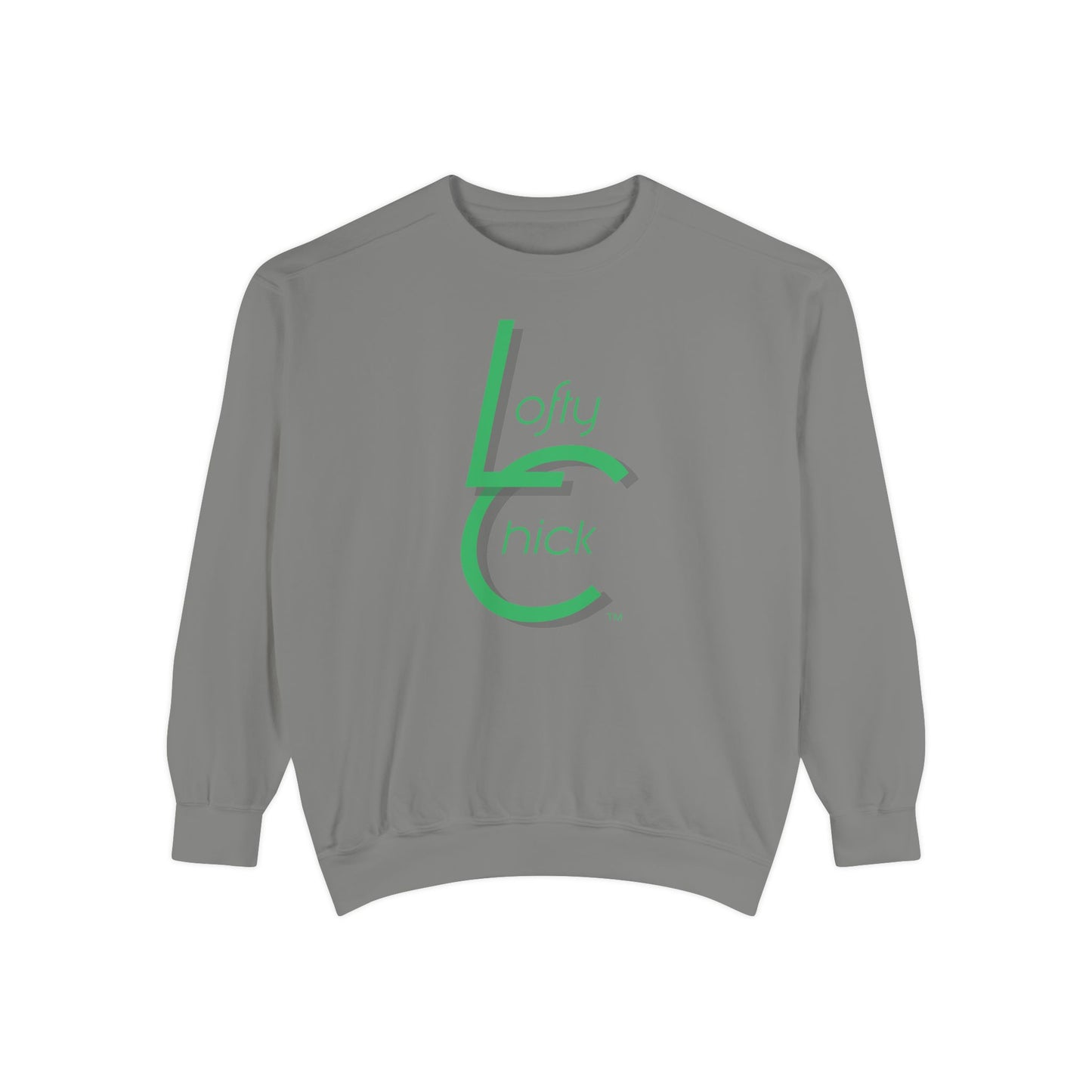 Soft Relaxed Fit Sweatshirt With Lofty Chick 2001 Logo Green