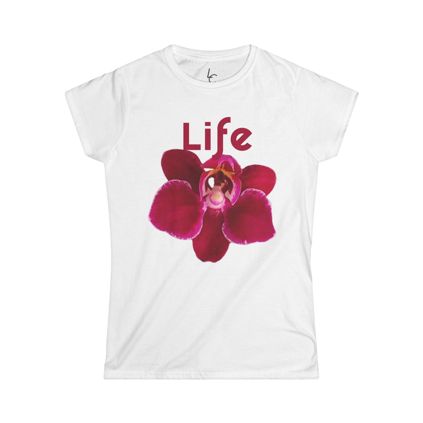 Comfort Fit Tee Garden Design Purple Orchid